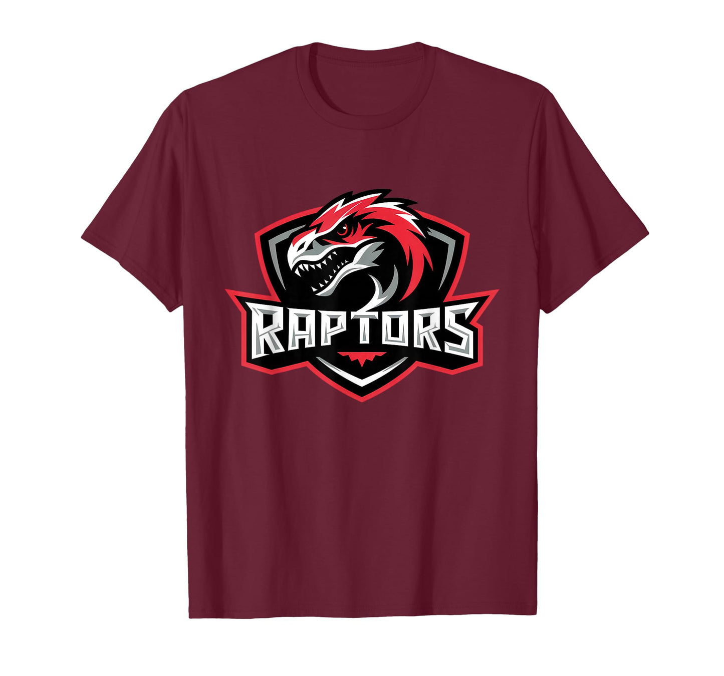Aggressive Velocirax Mascot Head Dinosaur Esport Team Logo T-Shirt