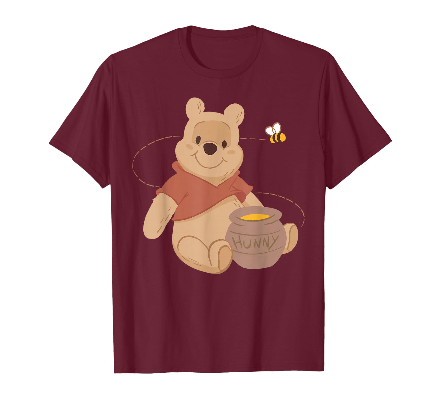 Disney Winnie The Pooh Cute Winnie Pooh Pot of Hunny and Bee T-Shirt