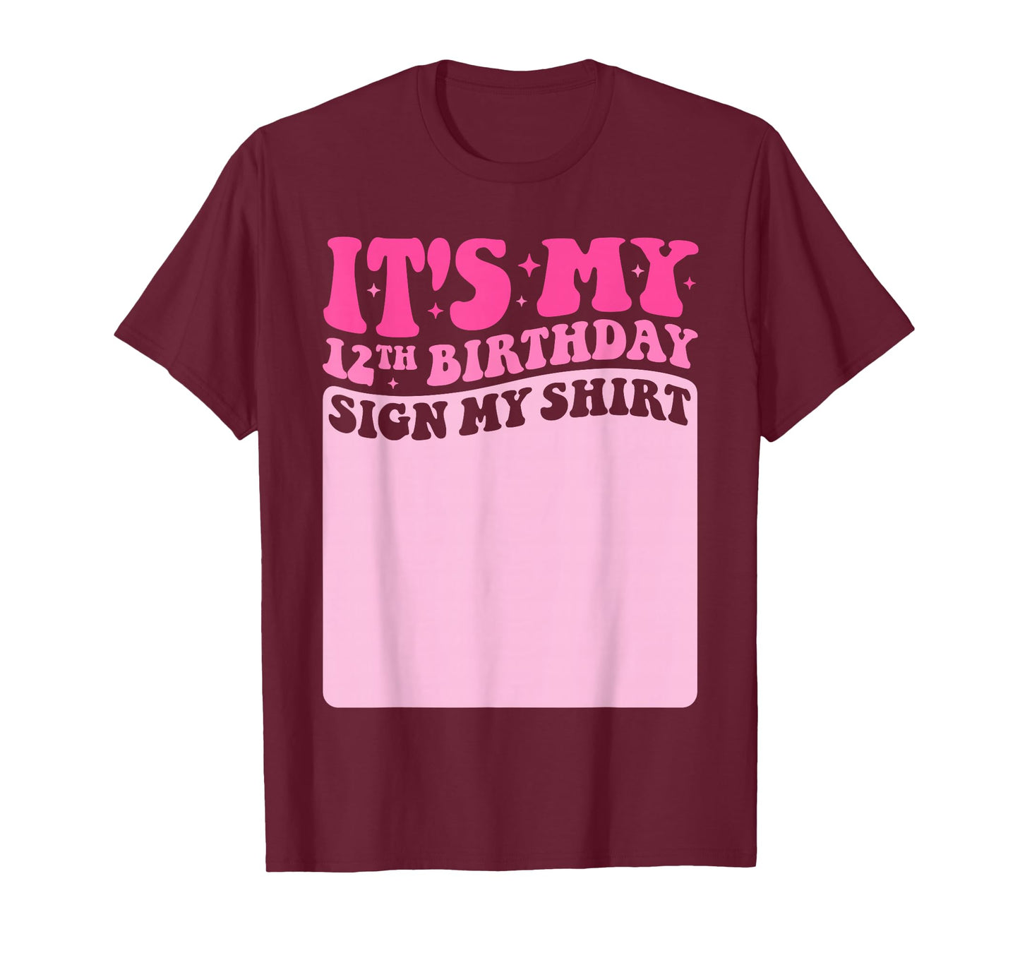It's My 12th Birthday Girl Sign My Shirt 12th Birthday Party T-Shirt