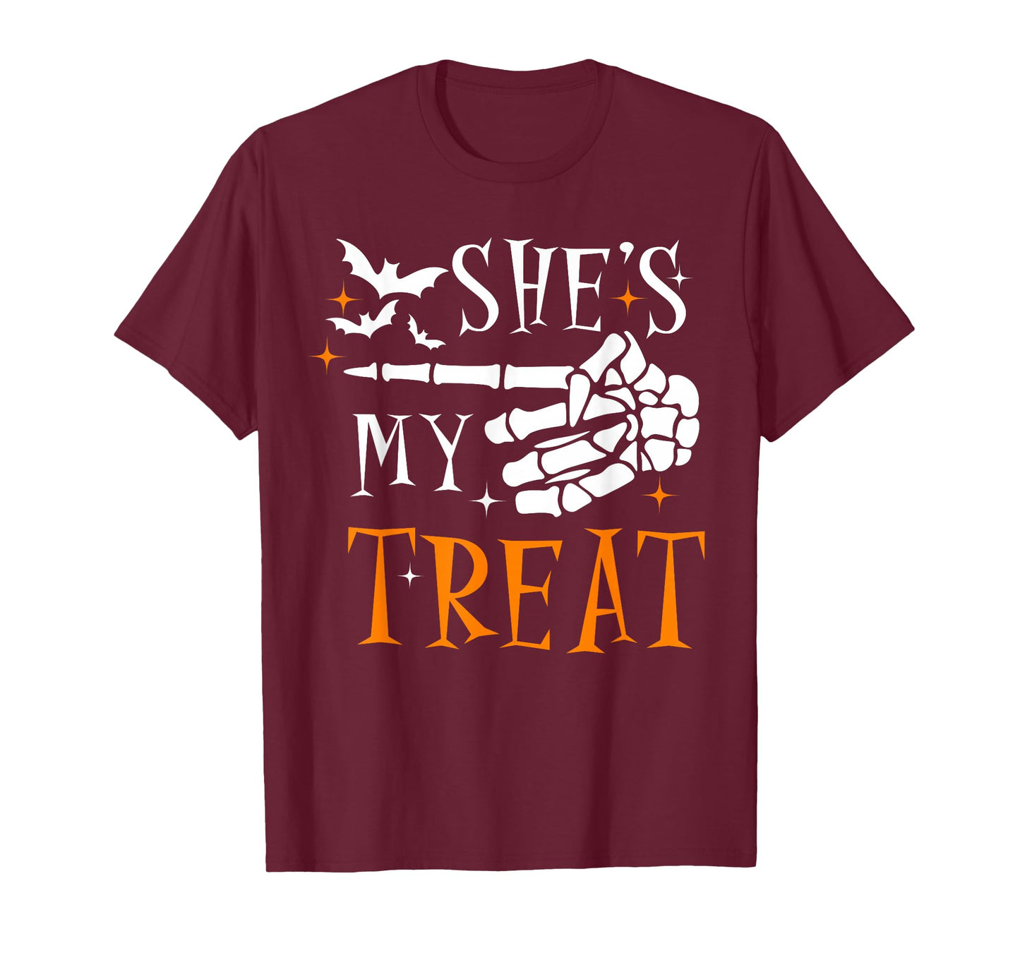 She's My Treat Skeleton Hand Spooky Season Halloween Couples T-Shirt