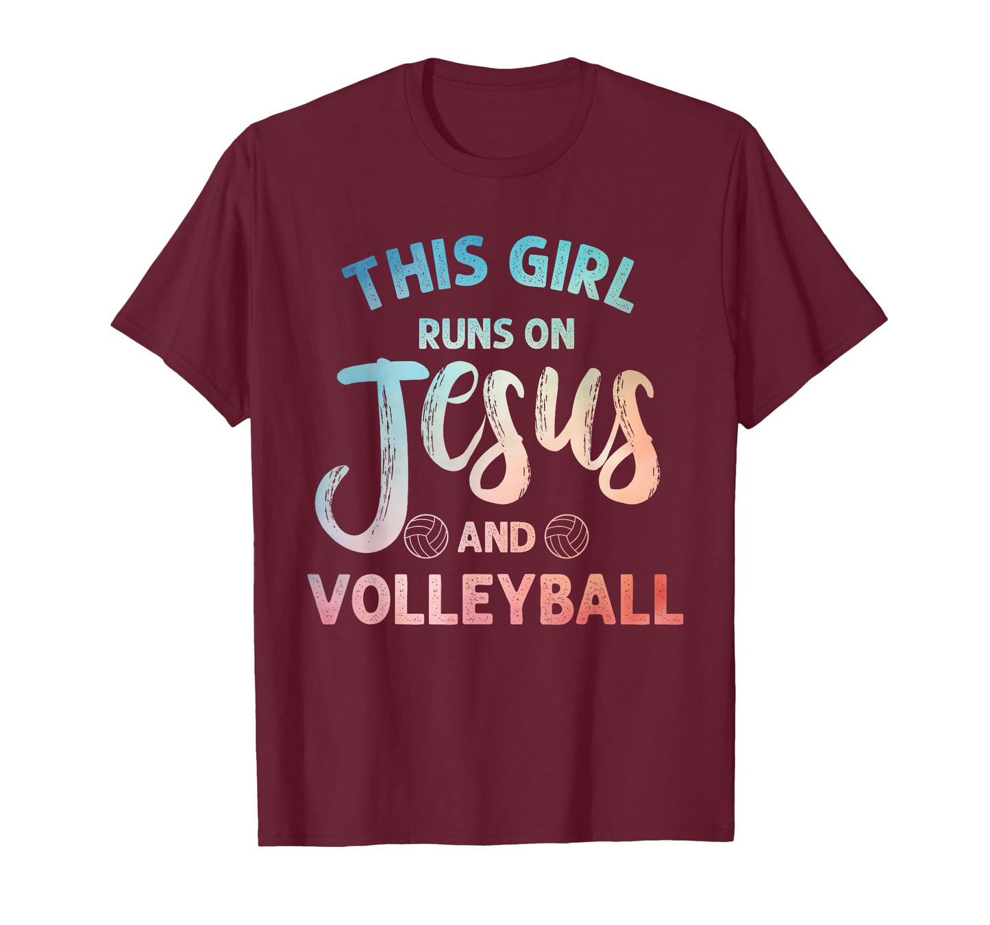 Christian Volleyball Art For Girls Women Volleyball Player T-Shirt
