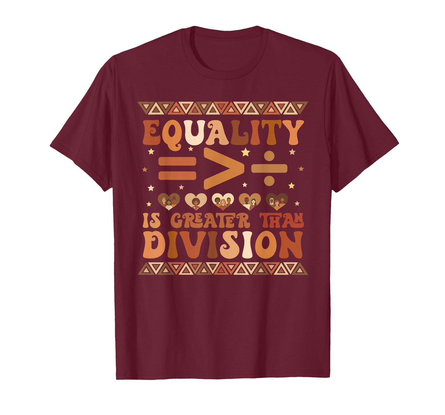 Equality is Greater Than Division Math Black History Month T-Shirt