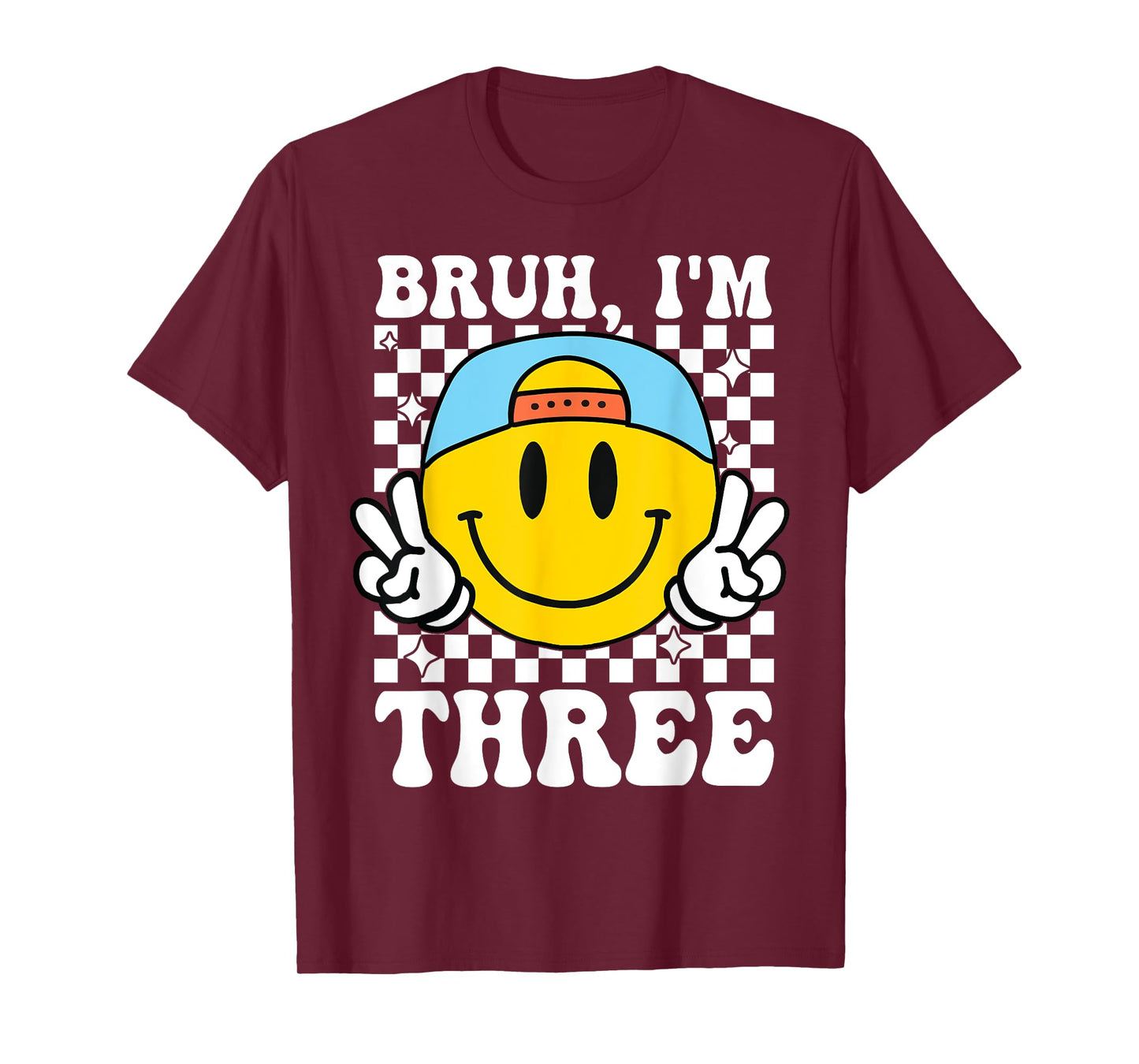 Bruh I'm Three 3 3rd Birthday Groovy Boys Girls 3 Years Old T-Shirt
