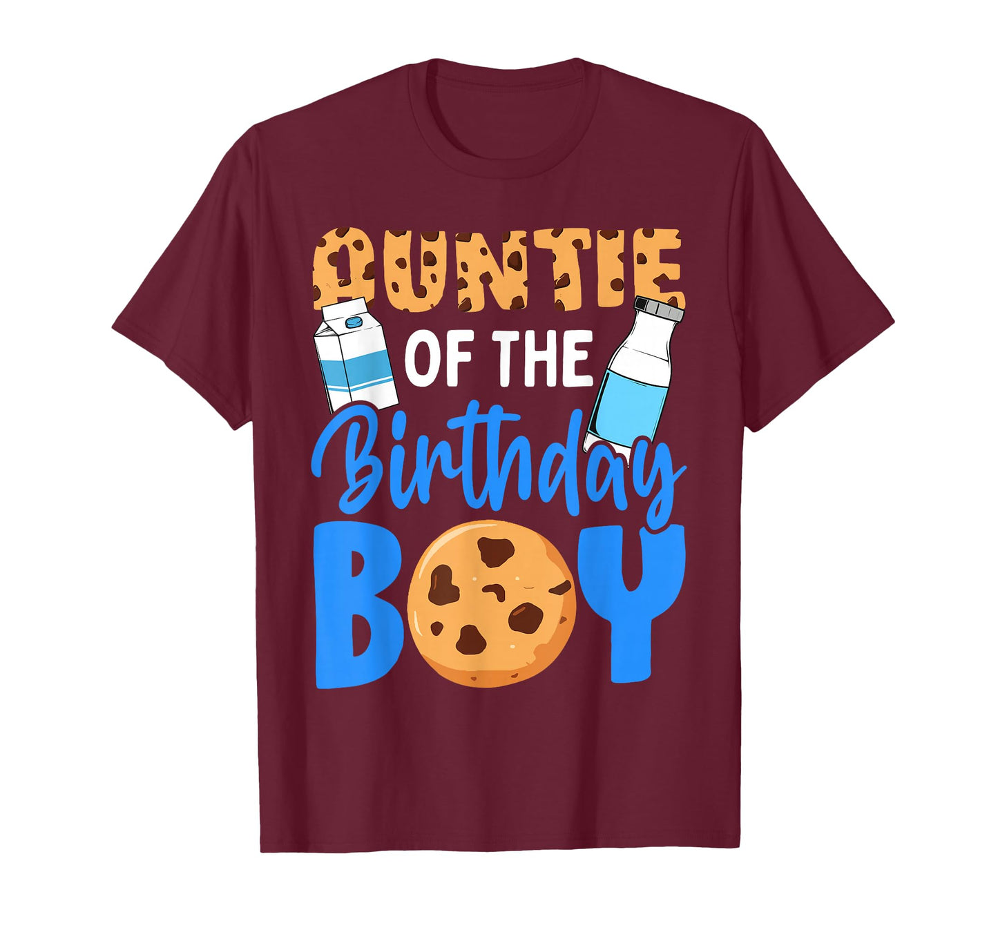 Auntie of the birthday boy Milk and Cookies 1st birthday T-Shirt