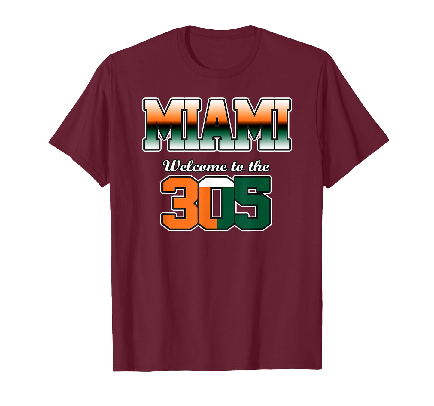 Miami Welcome to the 305 Orange Green City Pride Design T-Shirt