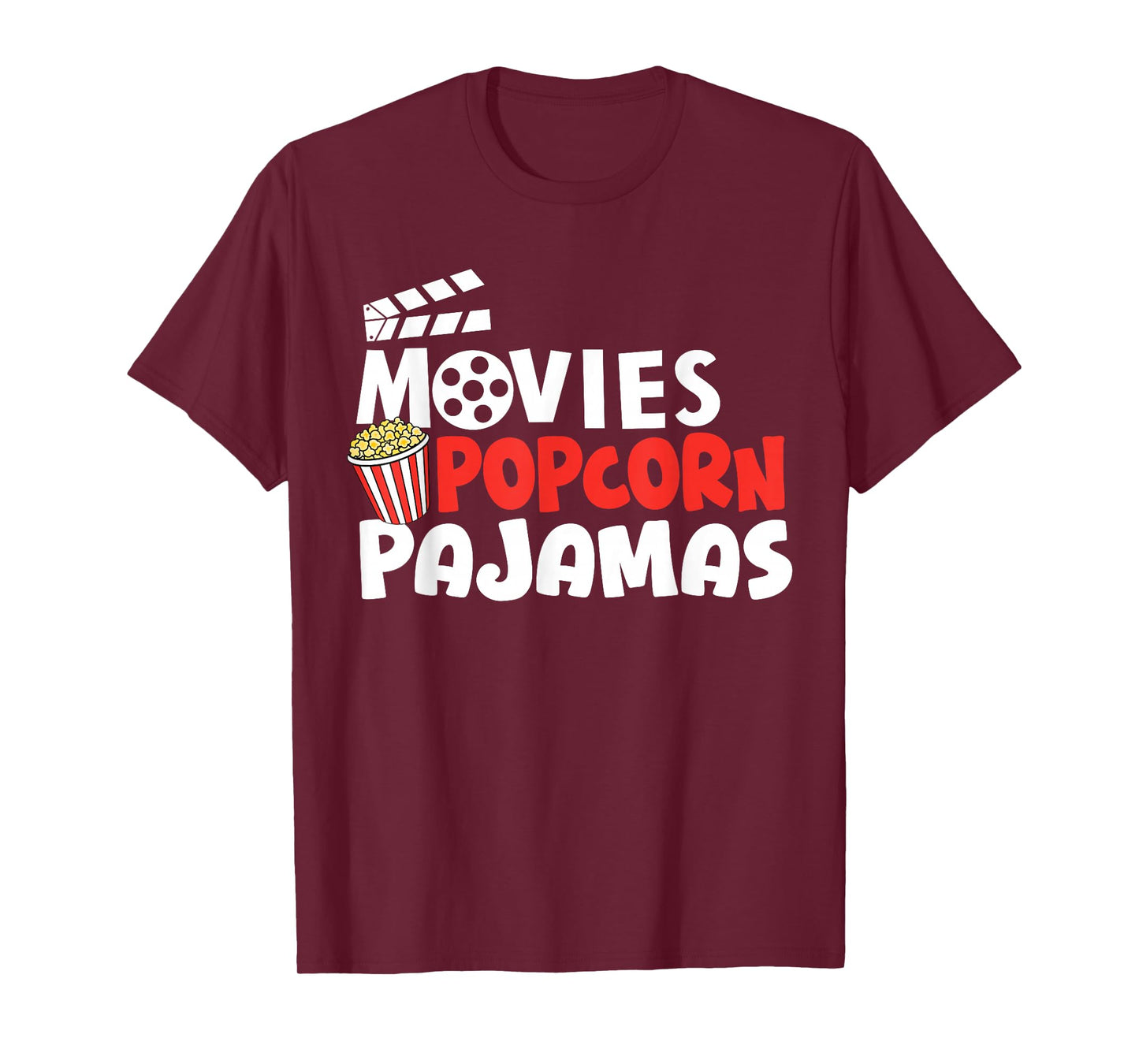 Movies Popcorn And Pajamas Popcorn Movie Night T-Shirt