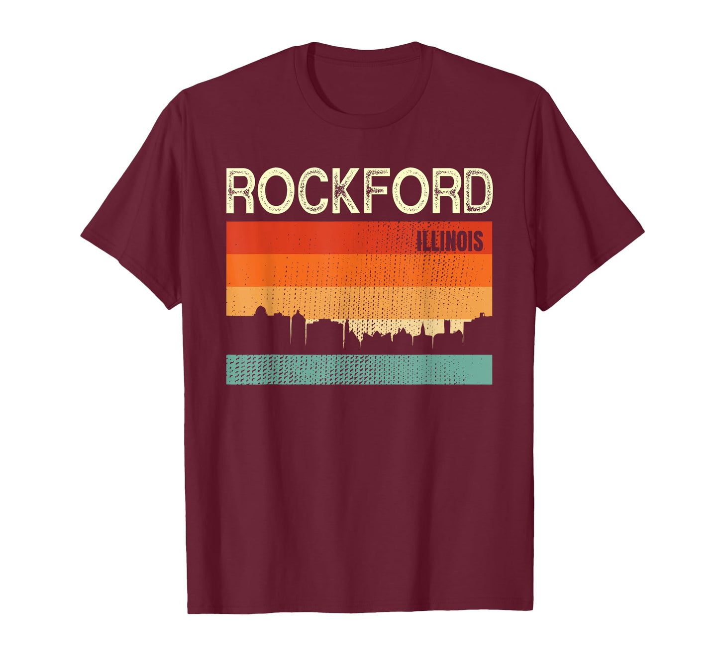 Rockford Illinois Town Skyline T-Shirt
