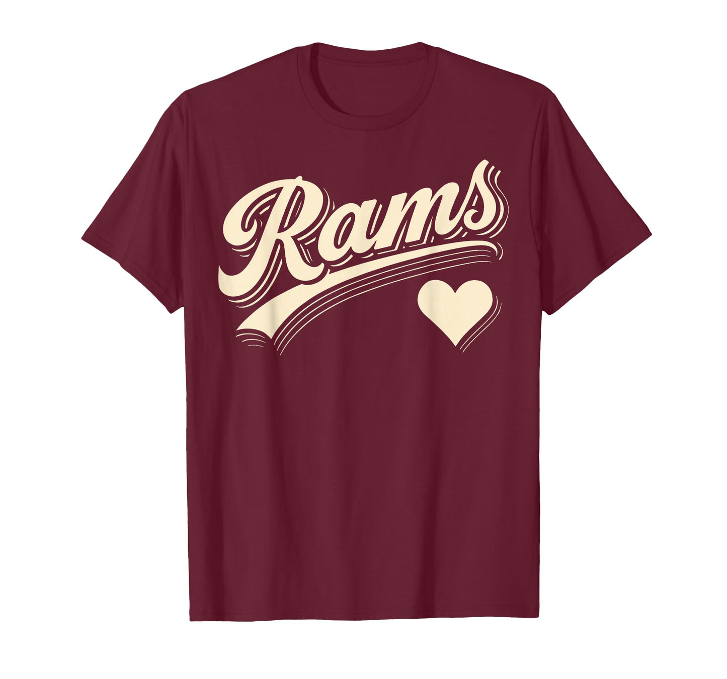 Vintage Rams Heart Lover for Men Women Kid Boy Girl T-Shirt