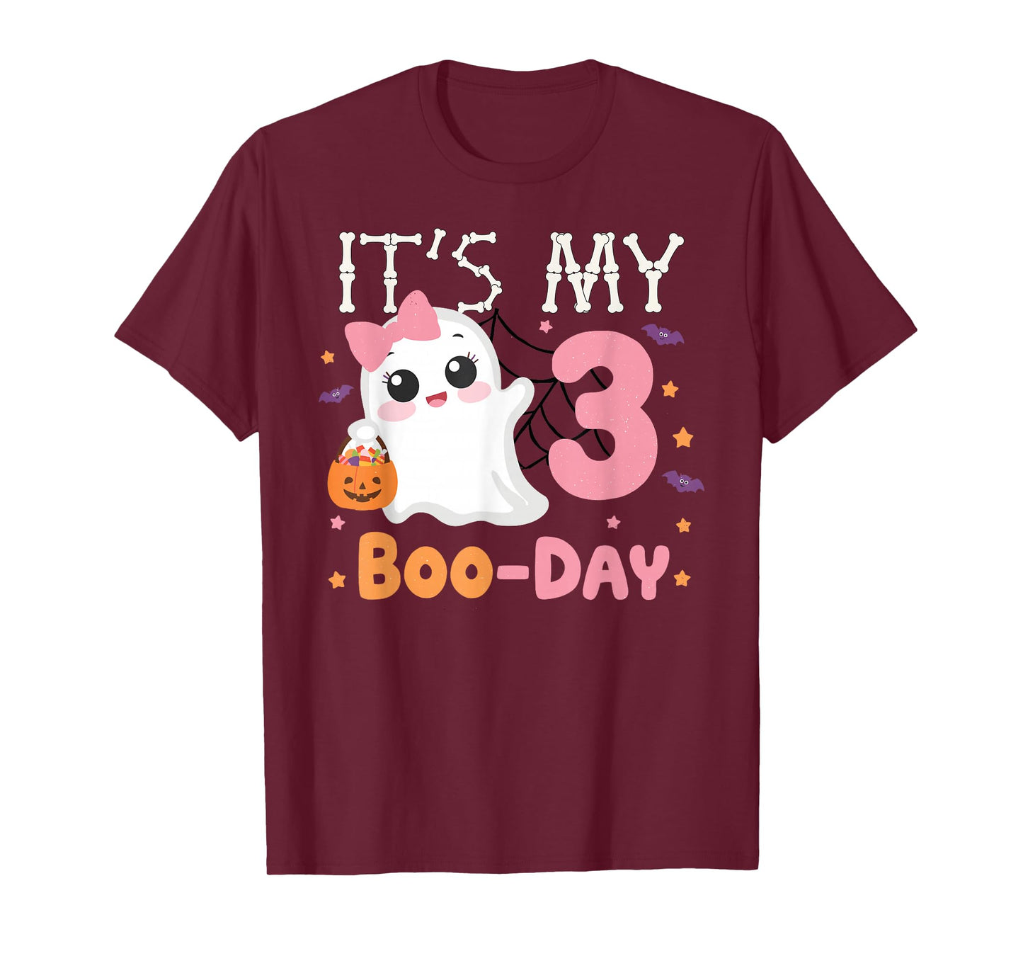 It's My 3rd Boo-Day Halloween 3 Year Old Ghost Birthday Girl T-Shirt