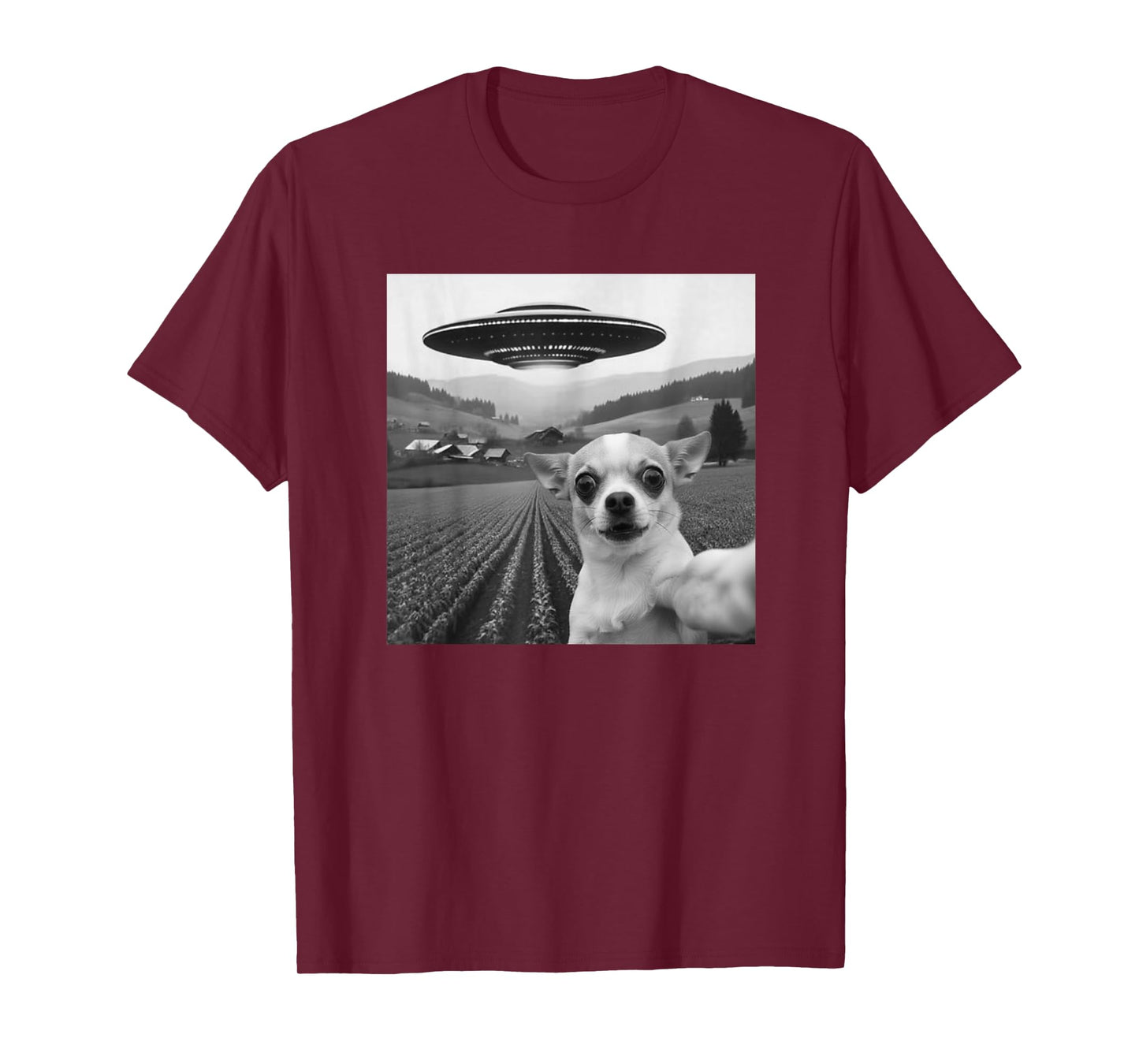 Funny Chihuahua UFO Selfie Stick T-Shirt