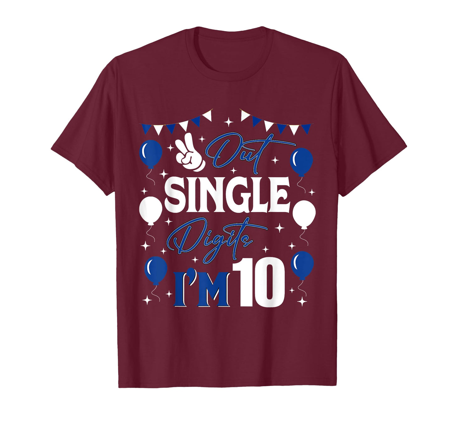 Peace Out Single Digits I'm 10 Year Old 10th Birthday Boys T-Shirt