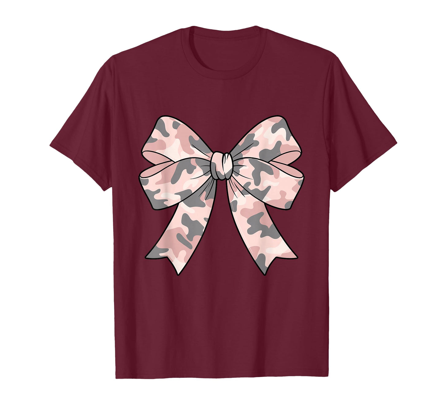 Camouflage Old Camo Bow Camo Coquette Bow Hunting Women Girl T-Shirt