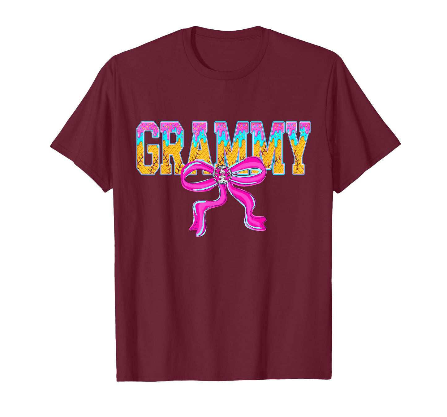 Baseball Grammy Ice Cream Drip Game Day Family Matching T-Shirt