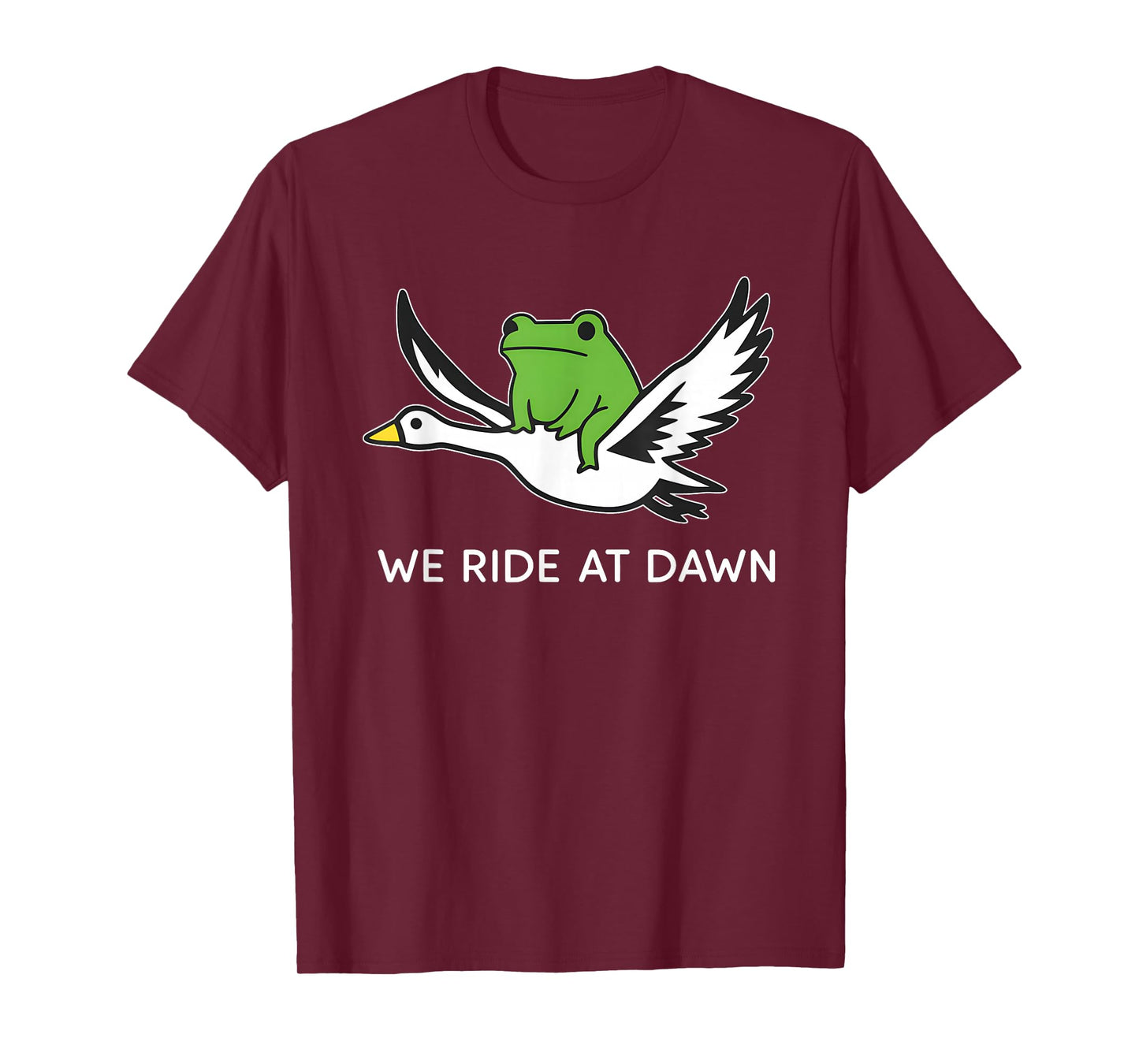 We Ride at Dawn Funny Frog Riding Goose Meme Animal T-Shirt