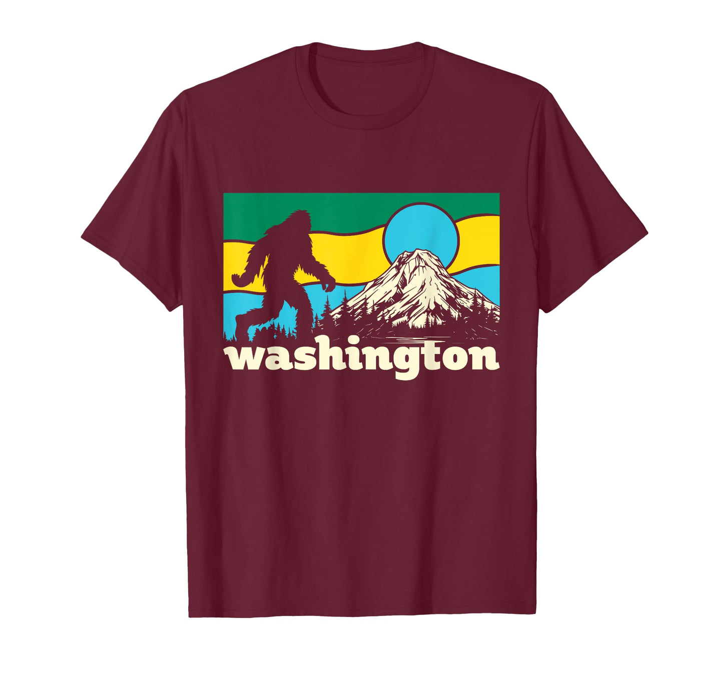 Washington State Home Mountains Bigfoot Sasquatch Yeti Gift T-Shirt
