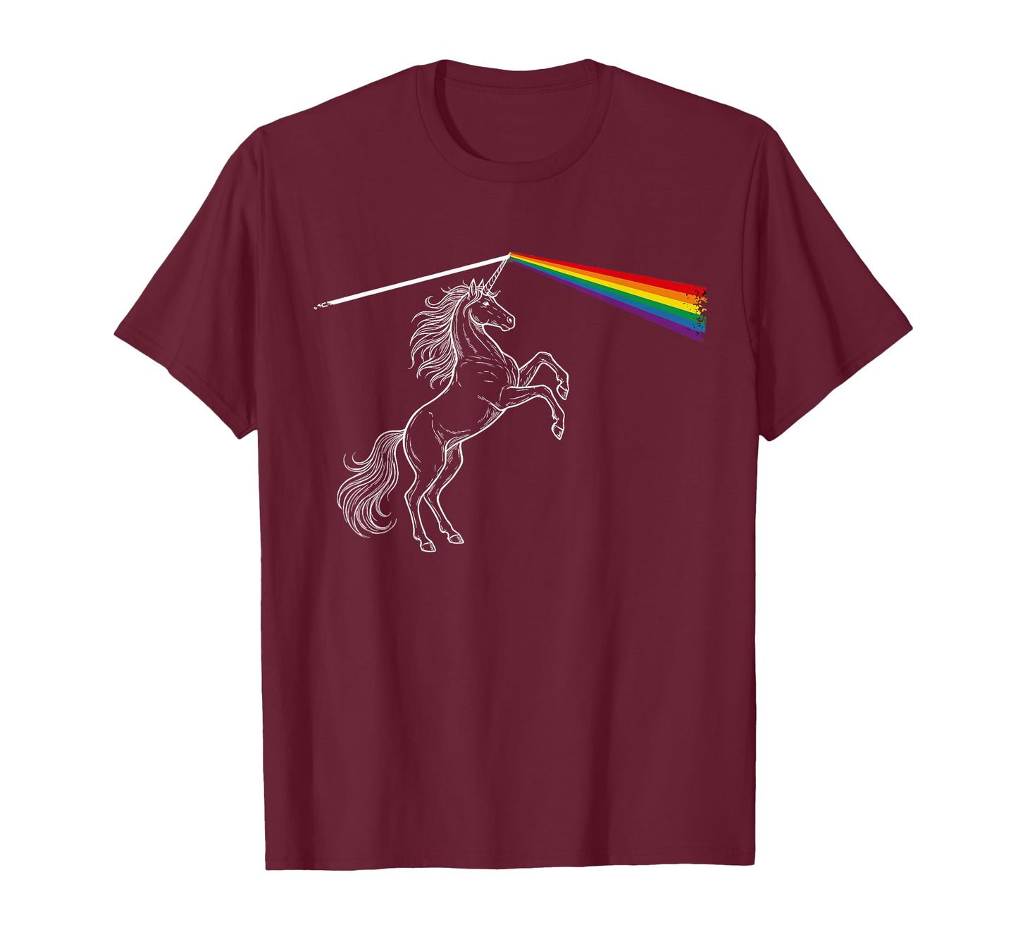 Playing with Light Unicorn Rainbow Men Kids Women T-Shirt