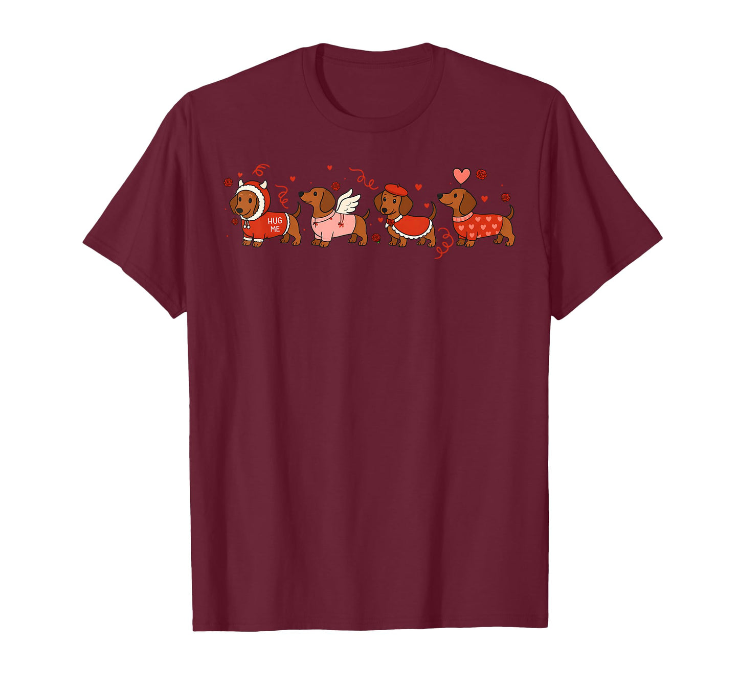 Valentine Dachshund Angels Love Dogs Mom Girl Women T-Shirt