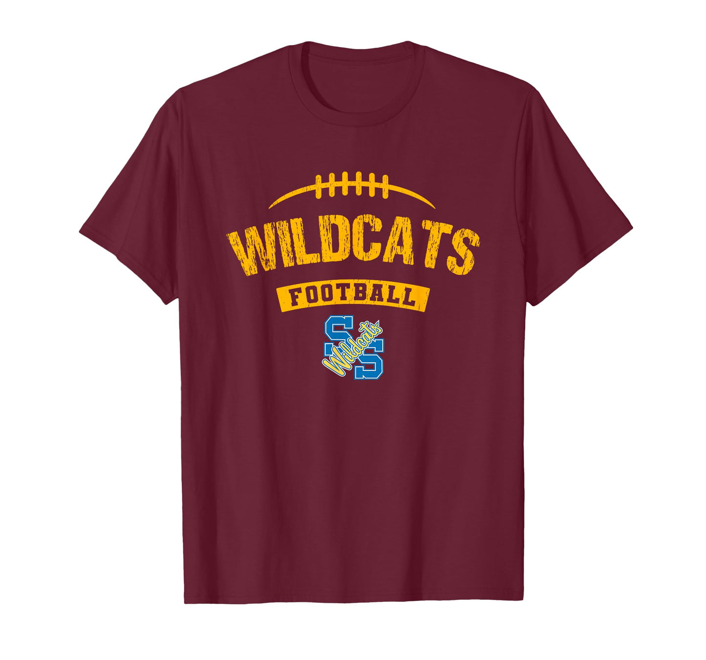 Sulphur Springs Wildcats Logo Football Distressed HS T-Shirt