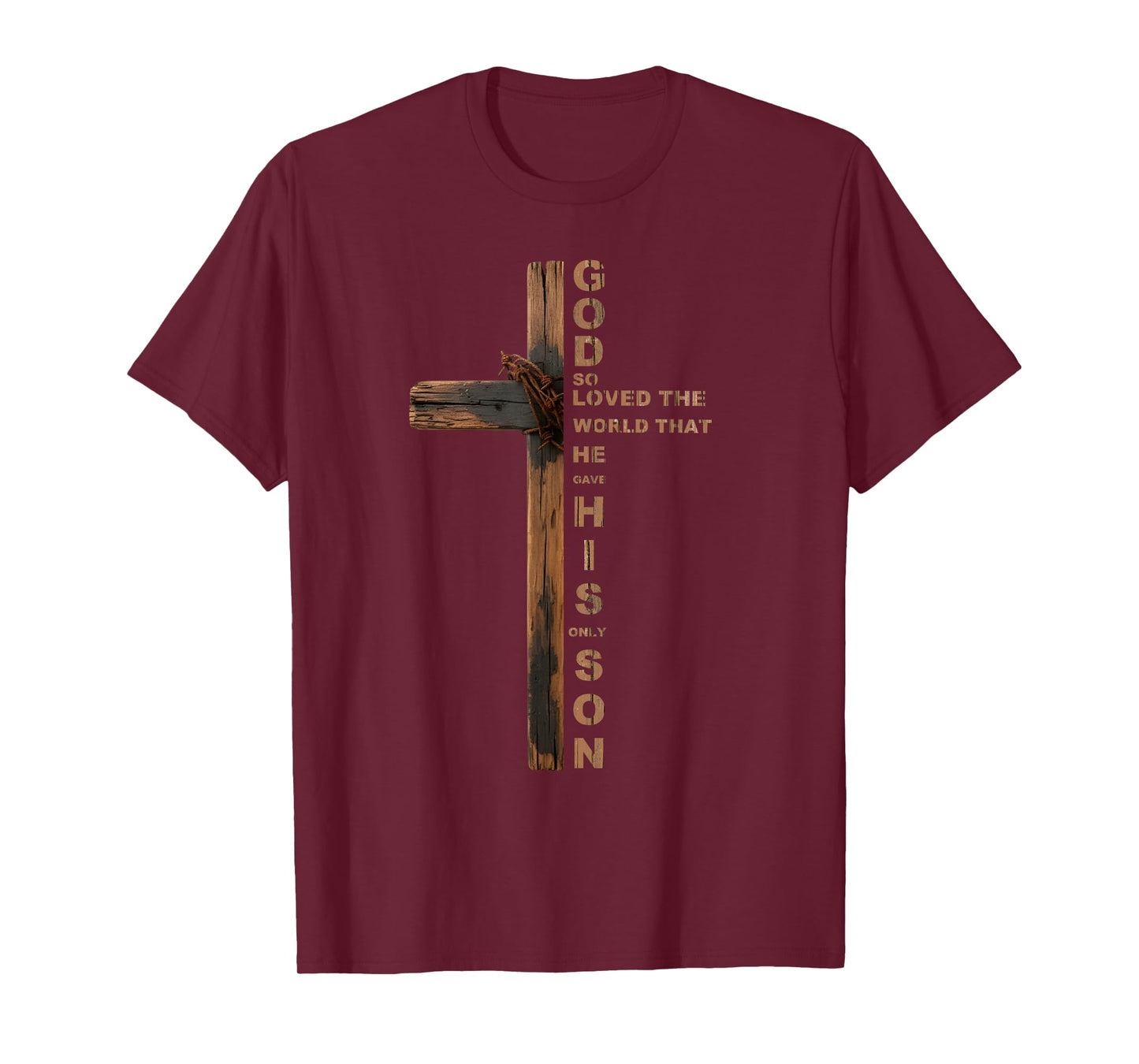 Inspirational John 3 16 Christian Bible Verse for Men Women T-Shirt