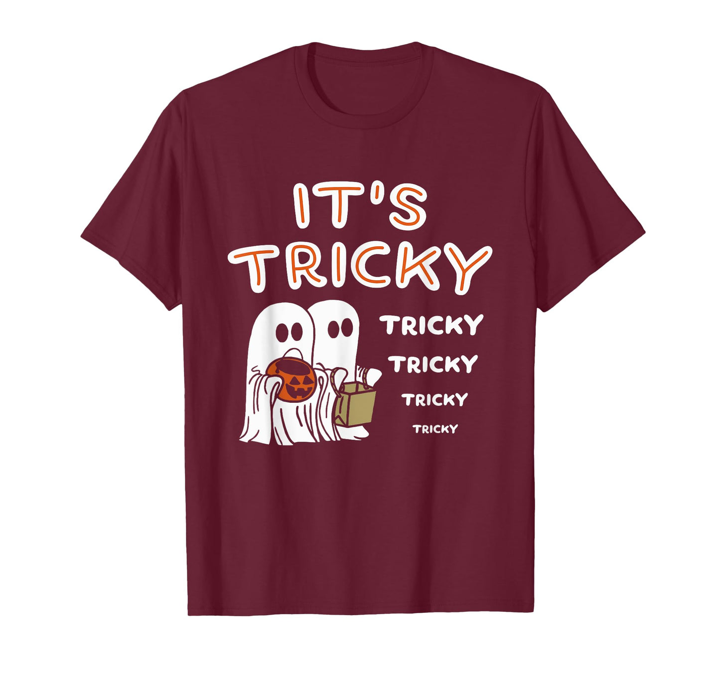 Funny Retro Ghosts Its Tricky Tricky Tricky Spooky Halloween T-Shirt