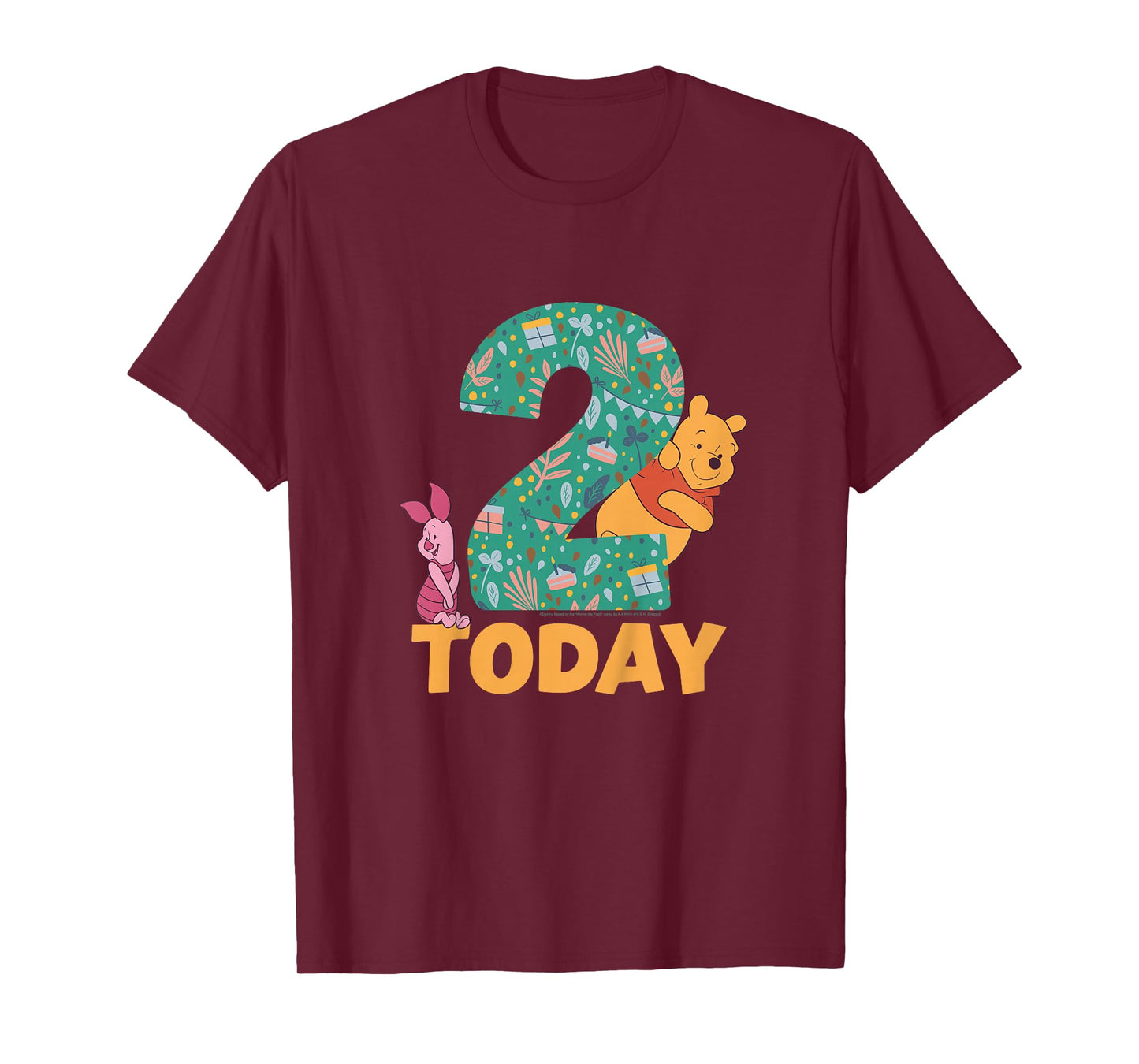 Disney Winnie the Pooh & Piglet Birthday 2 Years Old Today T-Shirt
