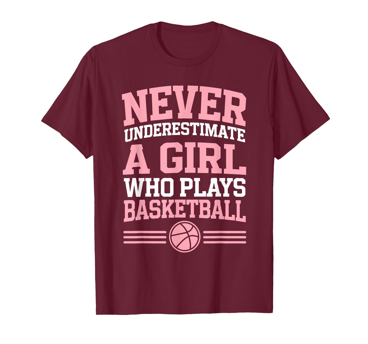 Never Underestimate A Girl who Plays Basketball T-Shirt