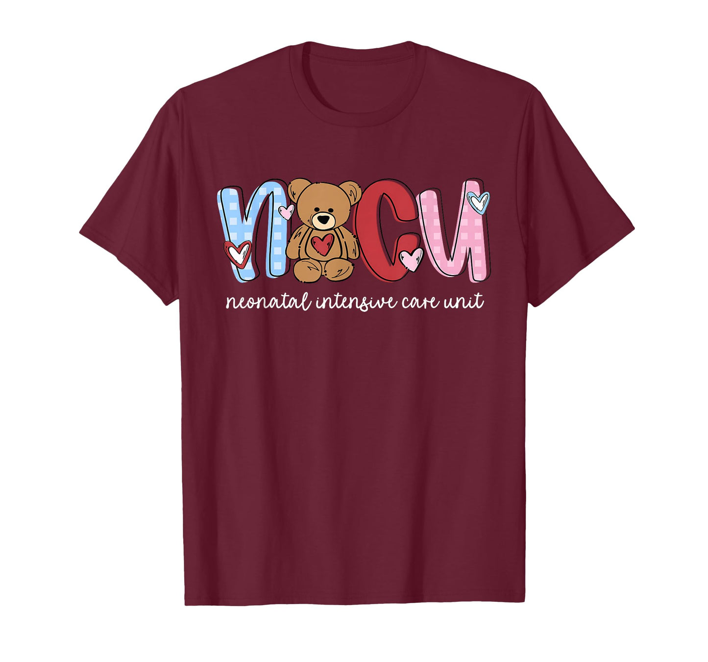 NICU Nurse Valentine Cute Bear Nursing Valentines Day T-Shirt