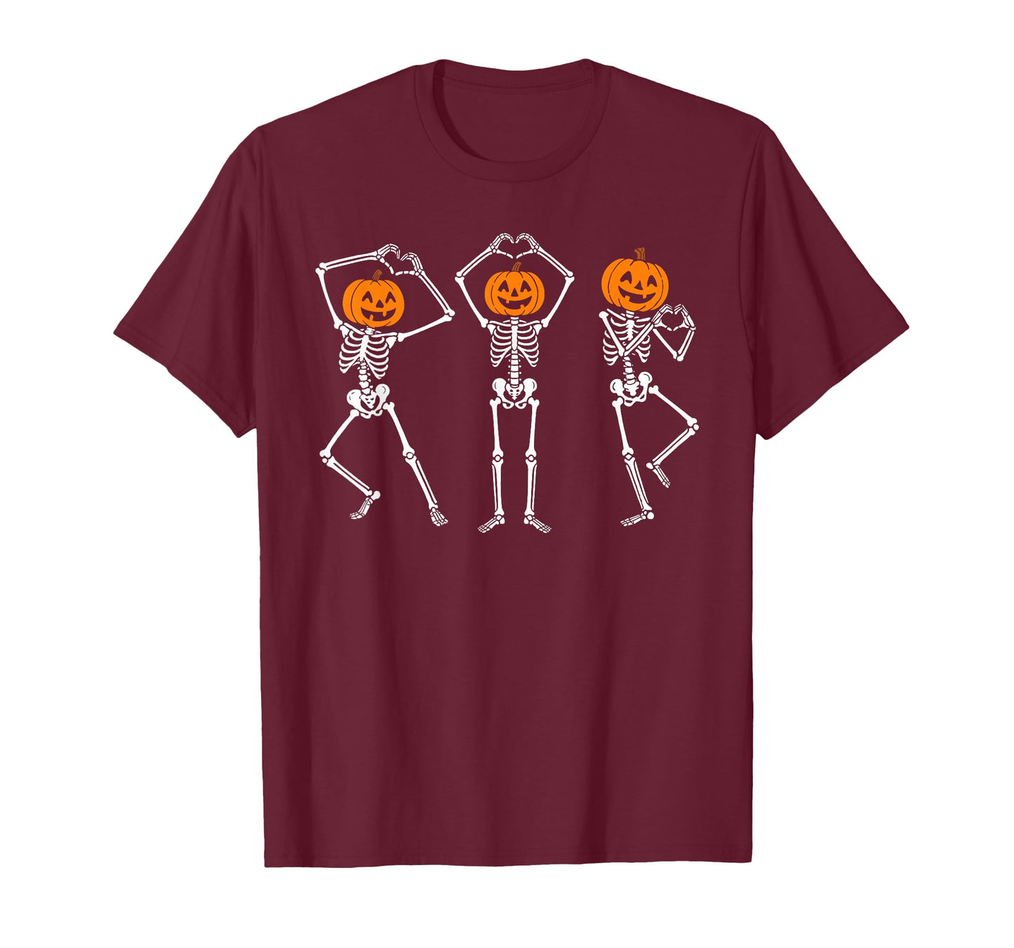Skeleton Carved Pumpkin Men Women Kids Funny Halloween T-Shirt