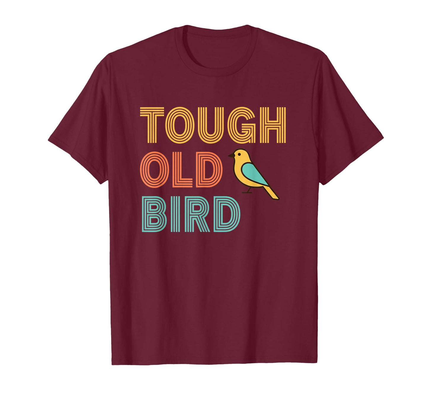 Bird Tough Old Bird Retro Stripe Finch T-Shirt