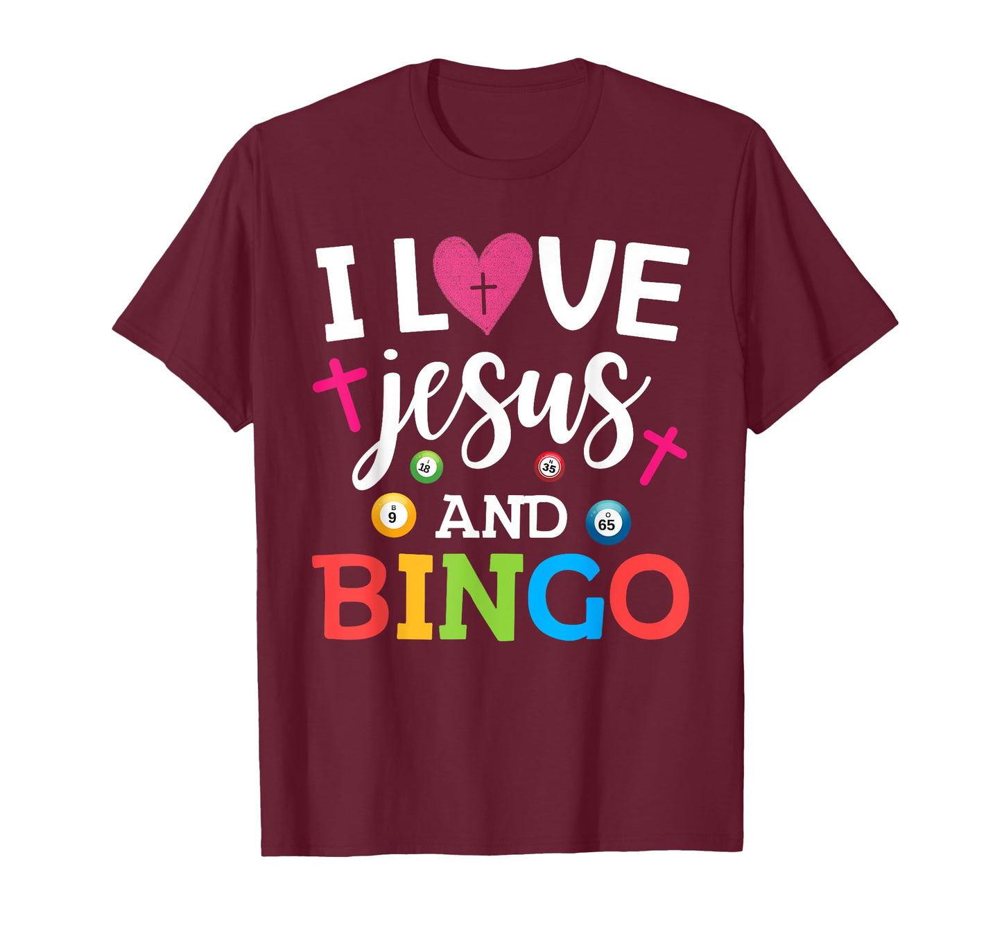 I Love Jesus And Bingo Games Christian Lucky Bingo player T-Shirt
