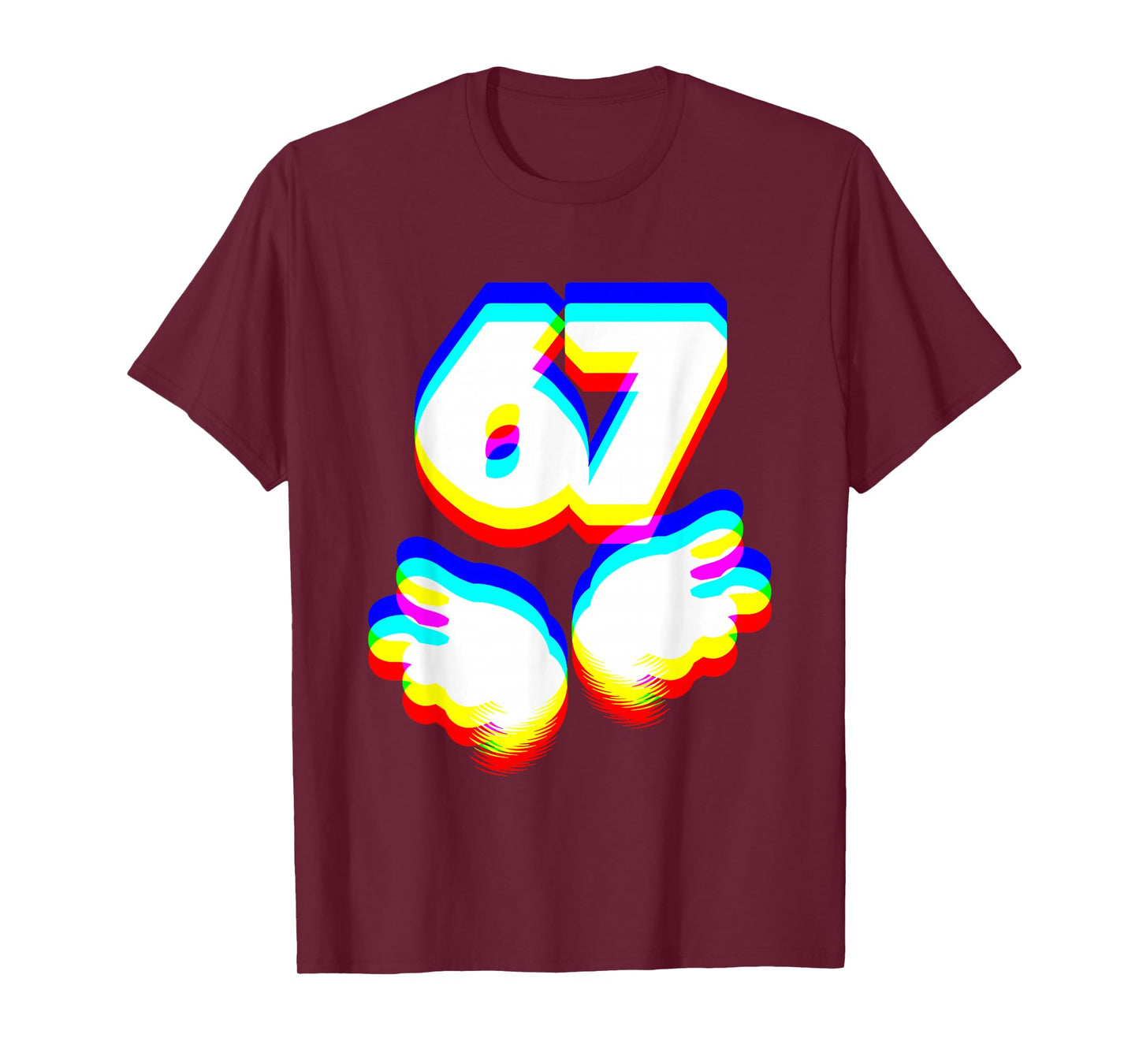 Funny 6 7 Meme Gen Alpha Slang Six Seven EDM Color T-Shirt