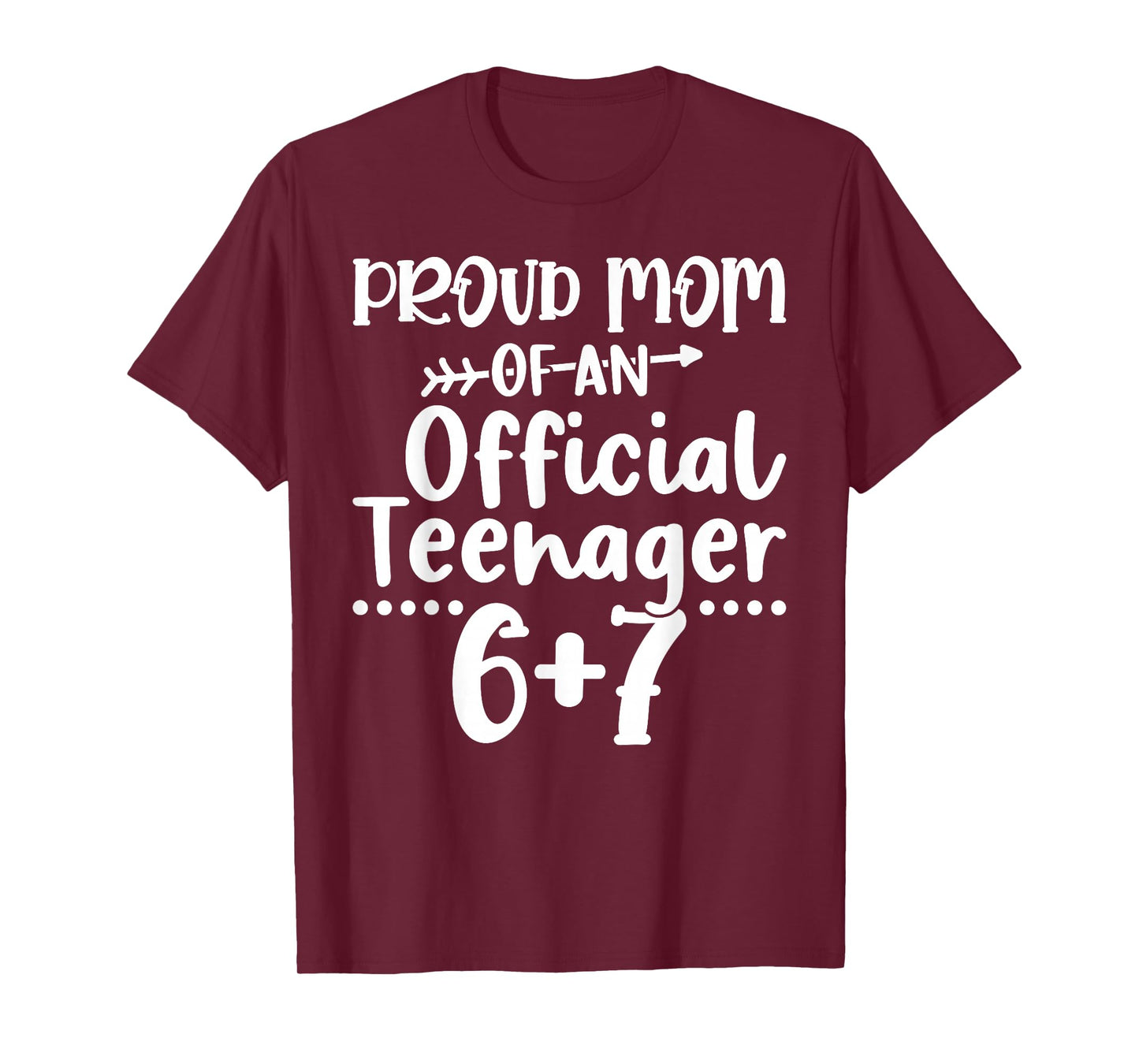 Proud Mom of an Official Teenager 6+7 Funny 67 Meme Birthday T-Shirt