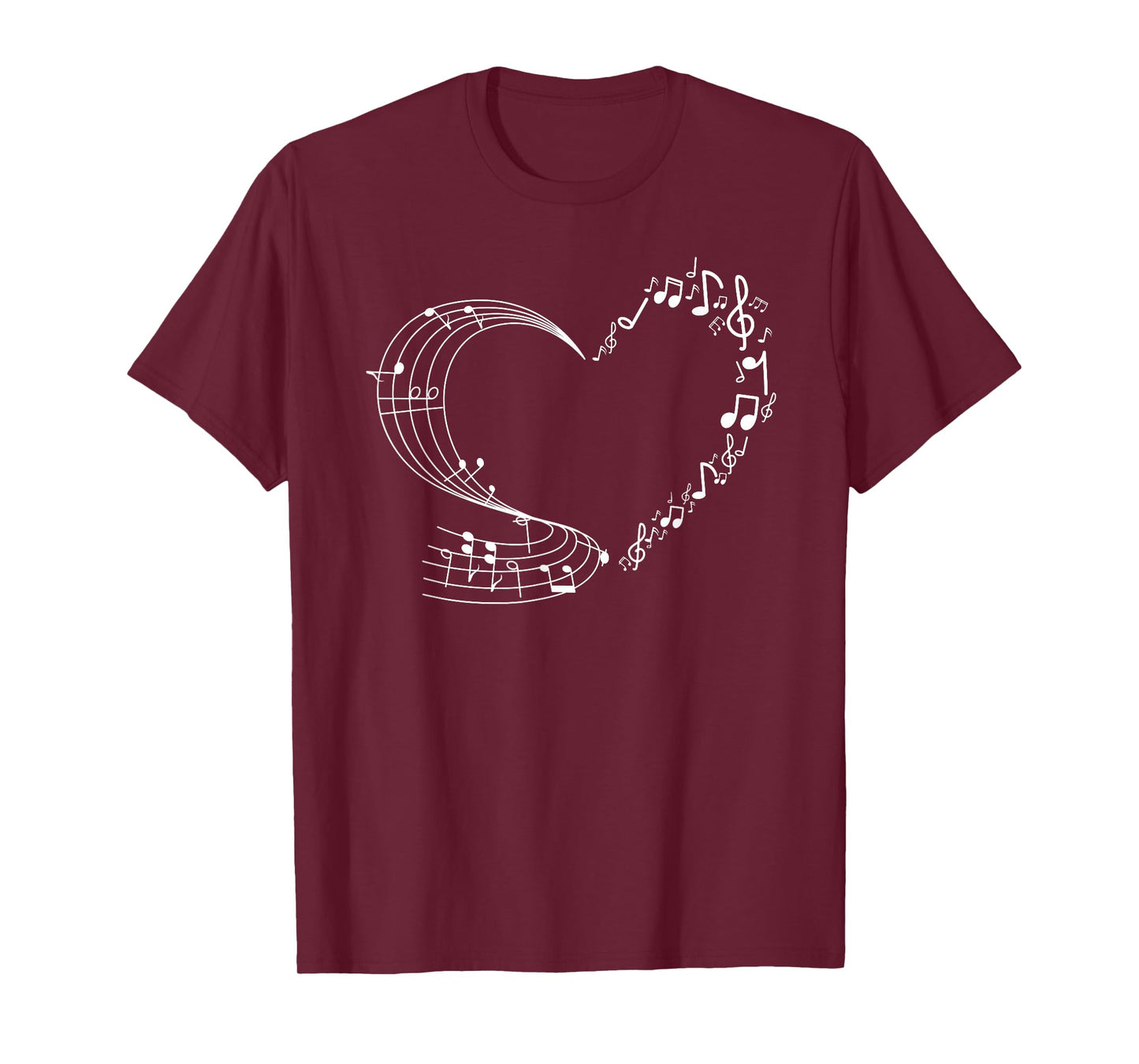 Cute Heart Music Note Women Girls Musicians T-Shirt