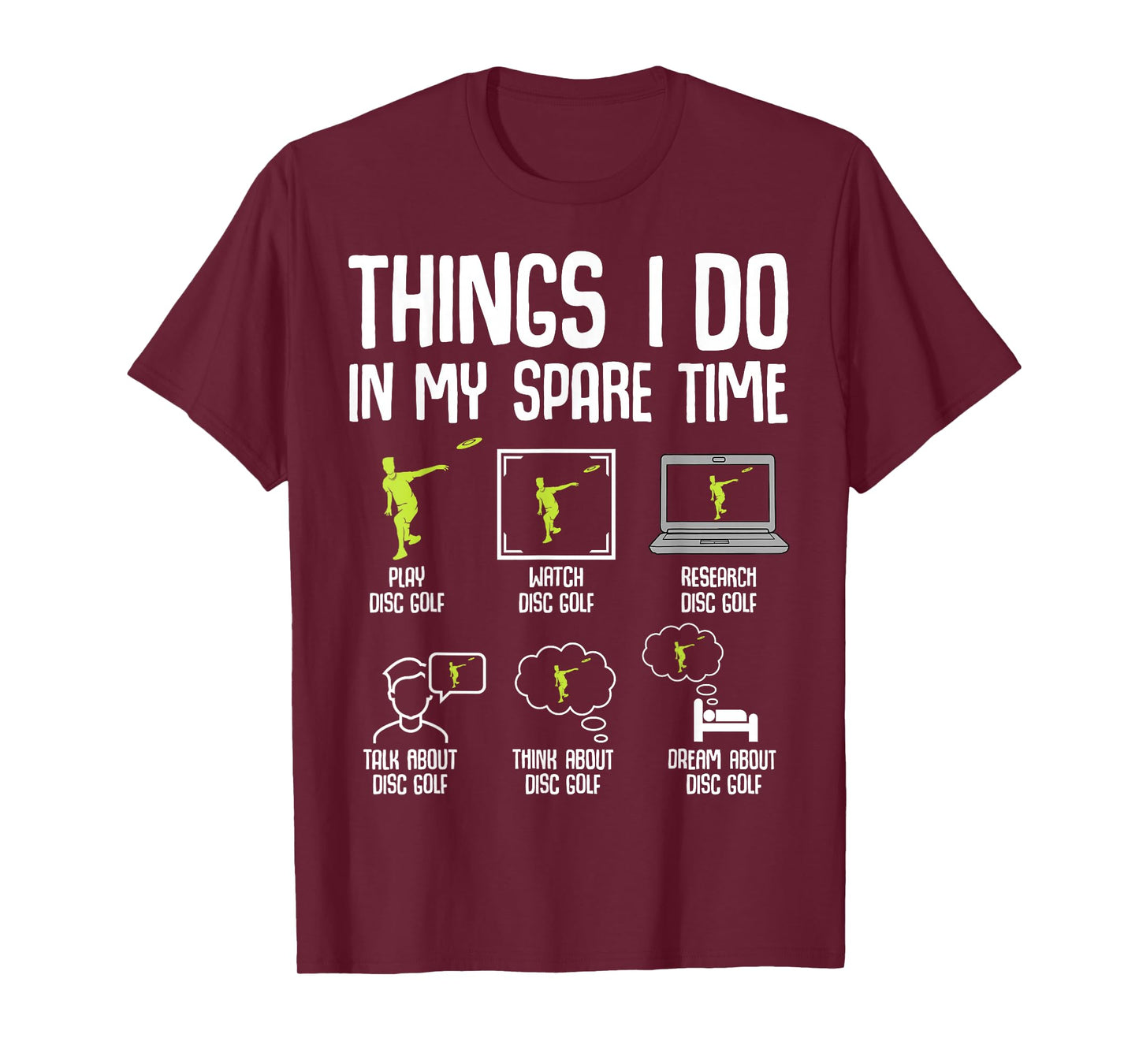 Disc Golf Things I Do In My Spare Time Frisbee Men Kids Boys T-Shirt