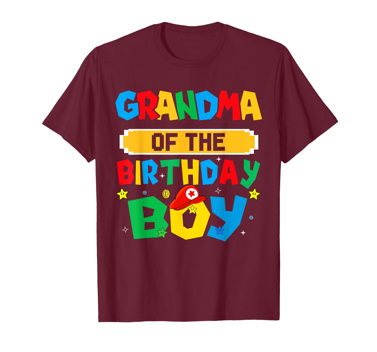 Grandma Of The Birthday Boy Game Video Gaming Match Family T-Shirt