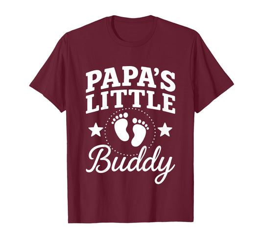 Kids Papa's Little Buddy Fathers Day for Kids Boy Girl Toddler T-Shirt