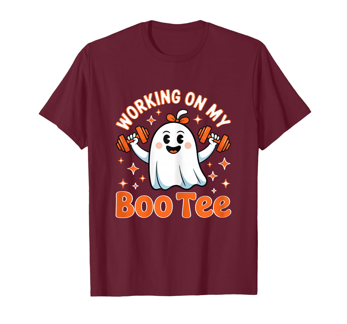 Working on My Boo Tee Funny Gym Halloween Workout for Women T-Shirt