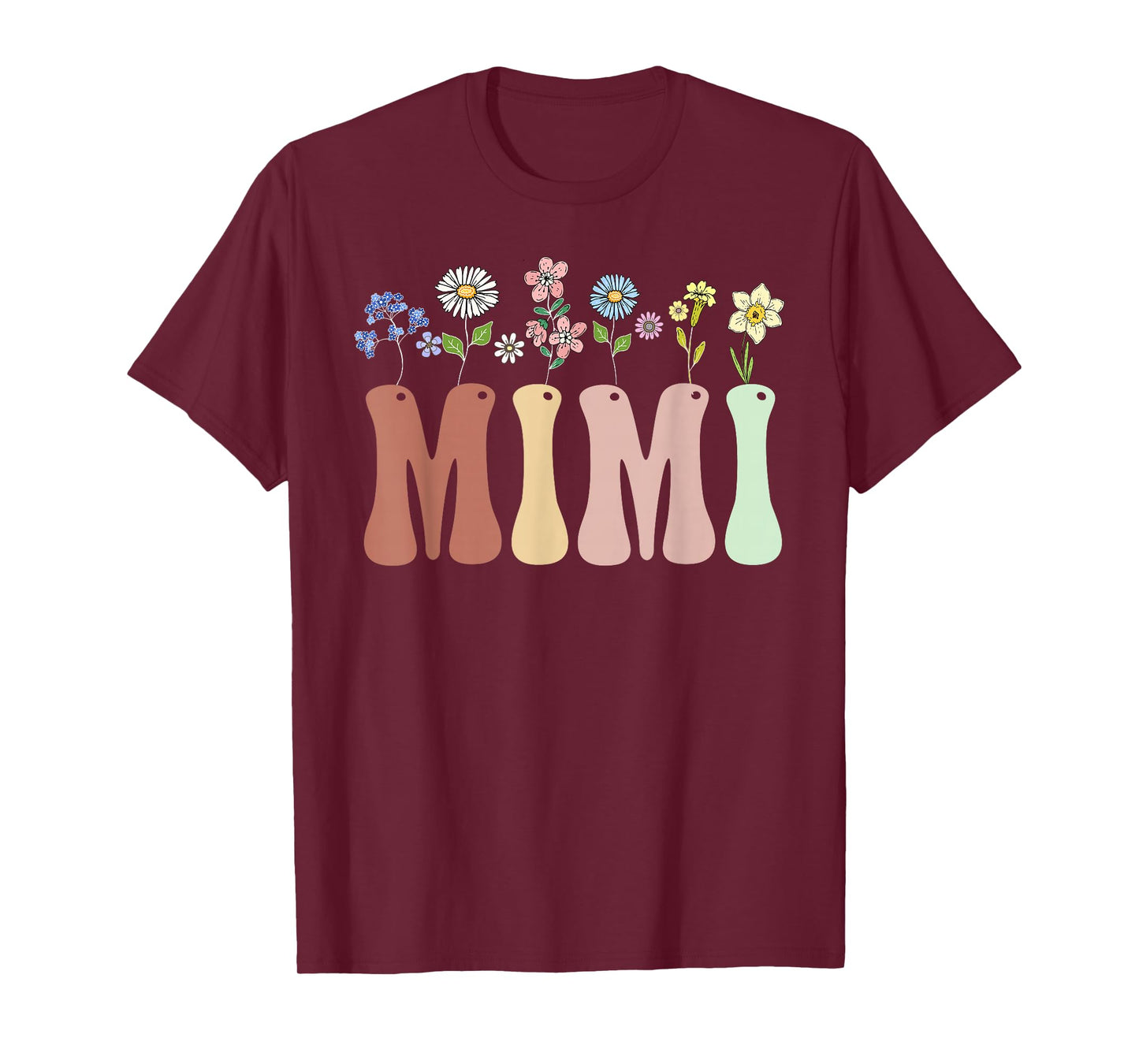 Mimi Gifts Women Wildflower Floral Design Mimi T-Shirt