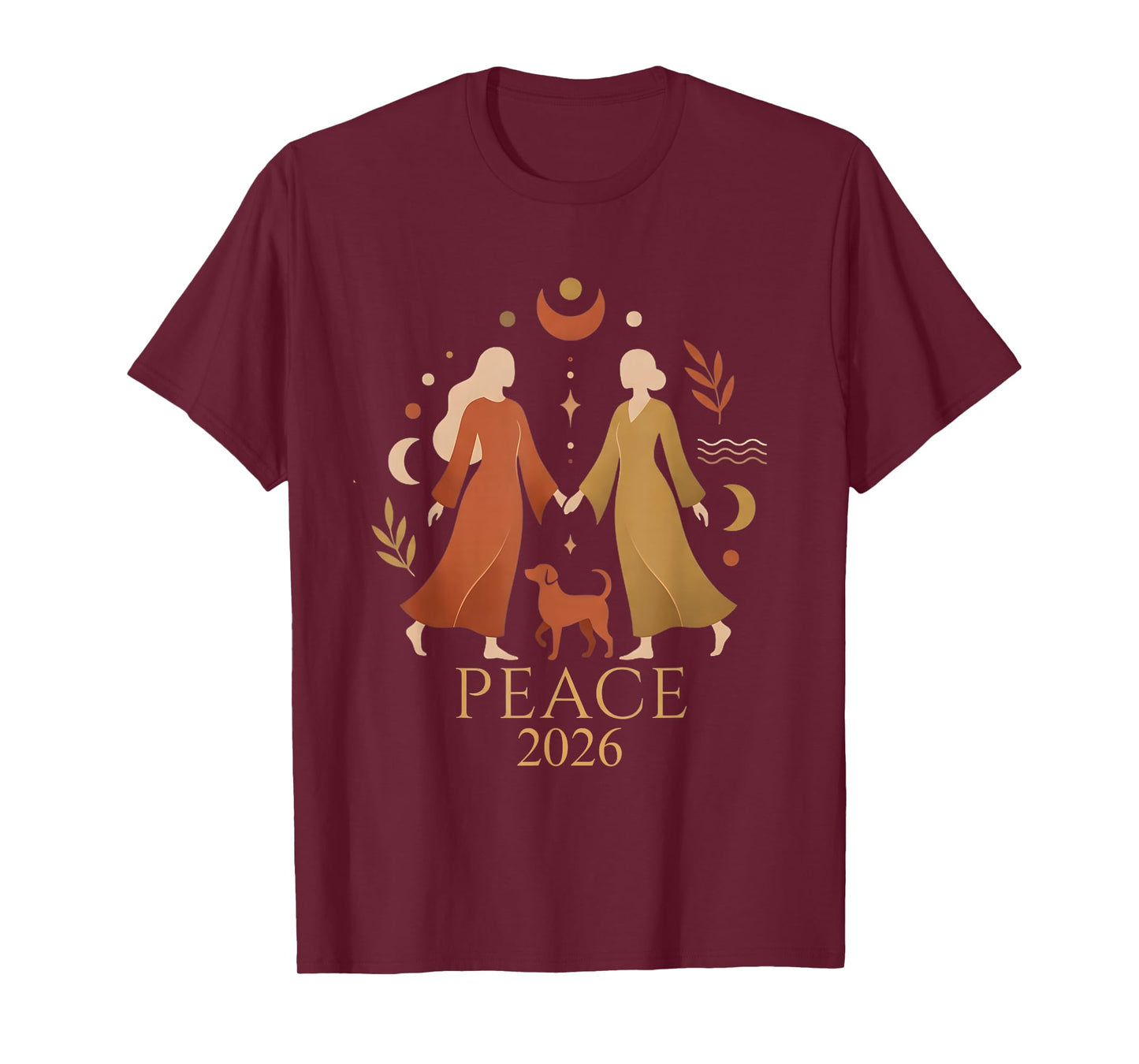 Walk Peace 2026 World Peace Women Monks Aloka Dog Spiritual T-Shirt