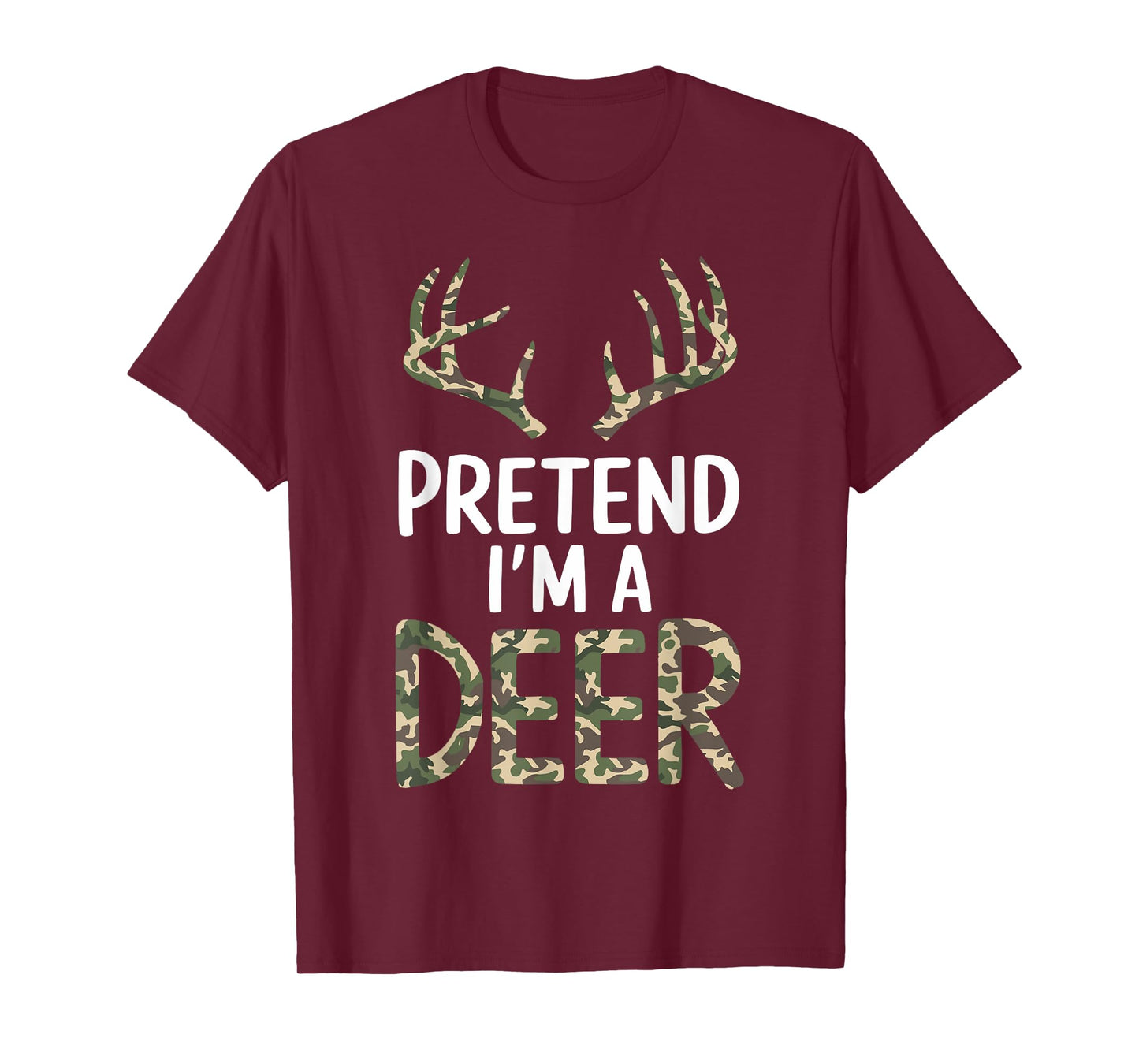 Pretend I'm A Deer Lazy Mens Womens Funny Halloween Costume T-Shirt