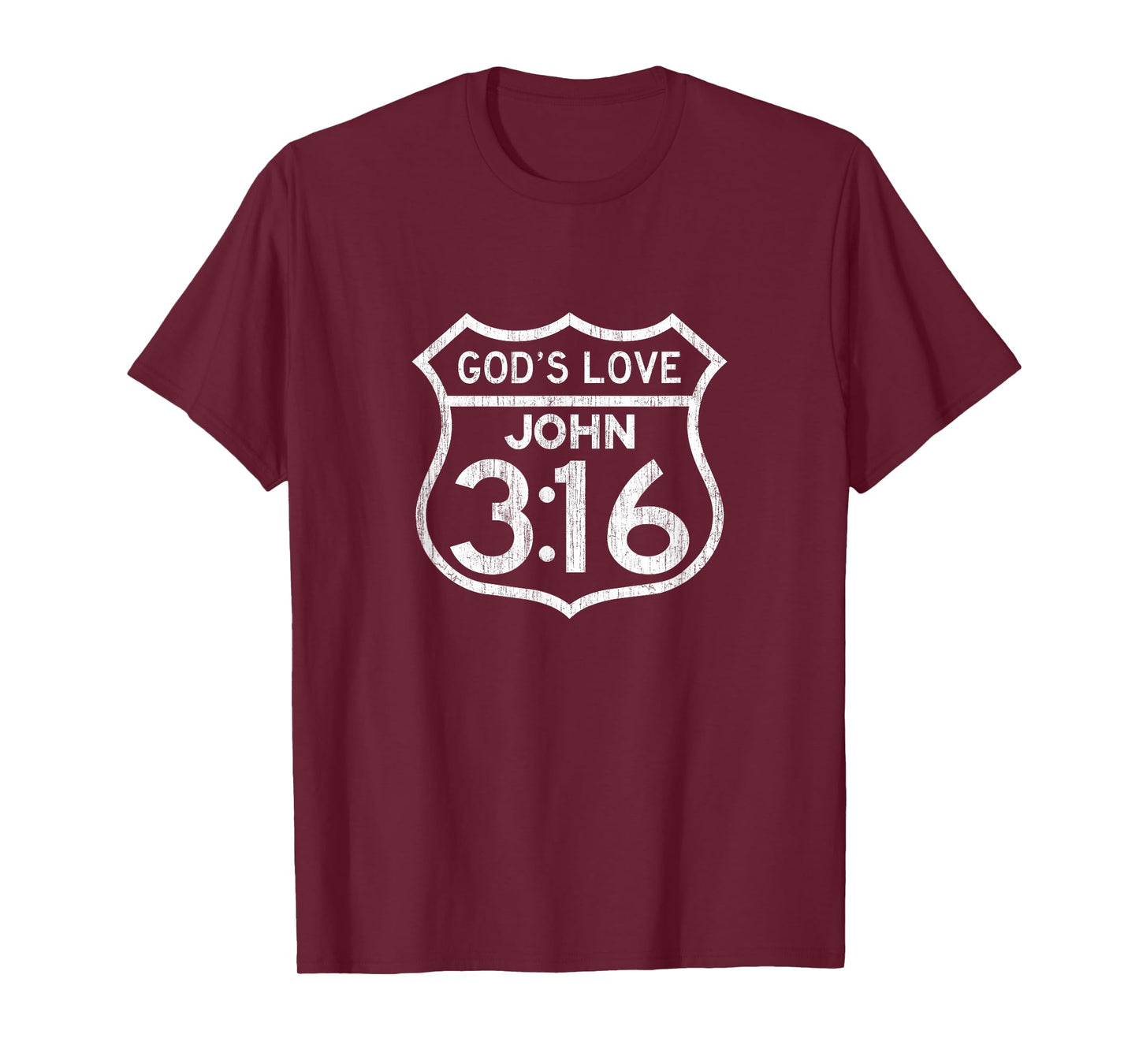John 3:16 Vintage USA Highway Sign Bible Verse Inspired T-Shirt