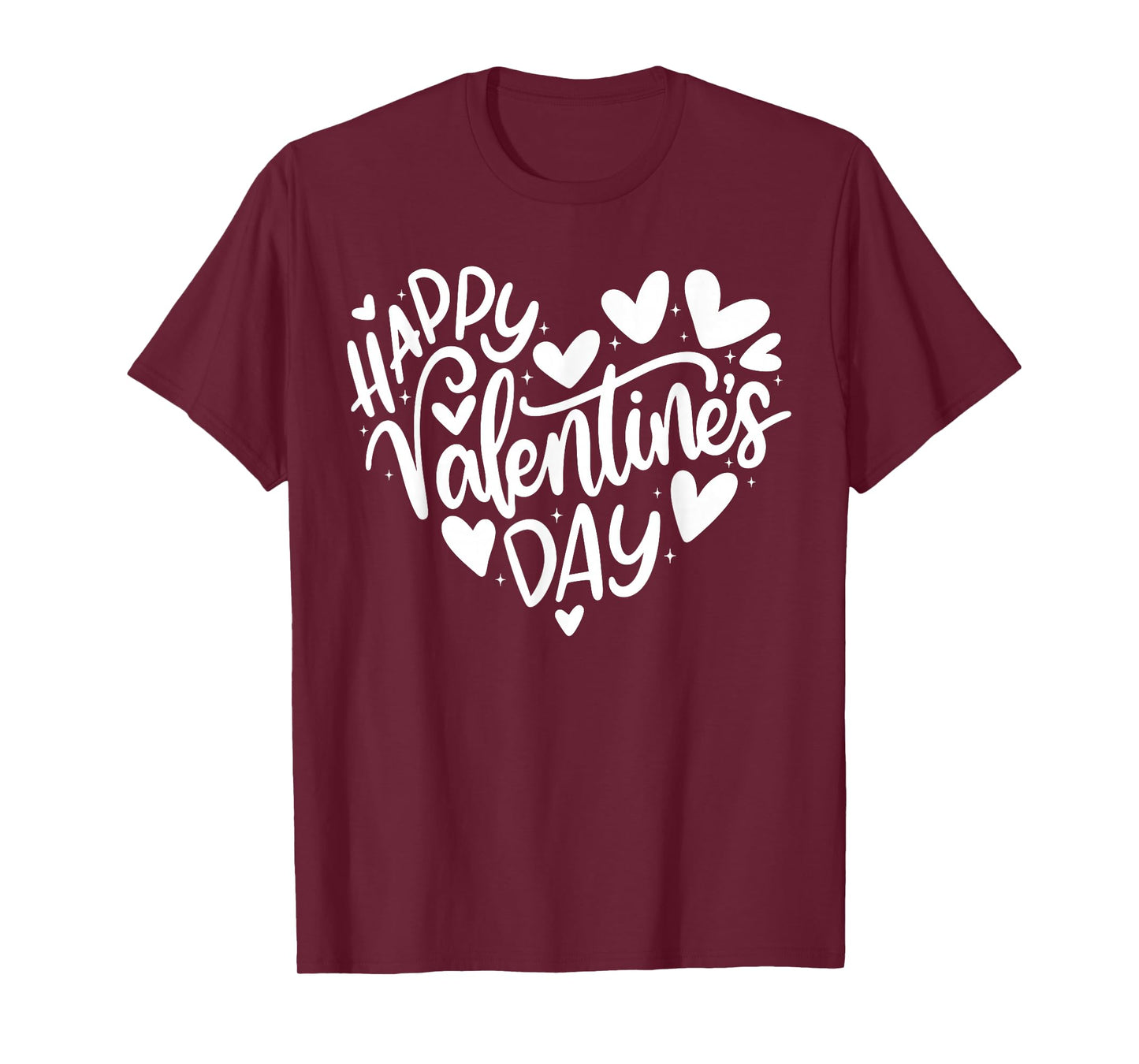 Happy Valentines Red Heart Women Girl Men Outfit T-Shirt