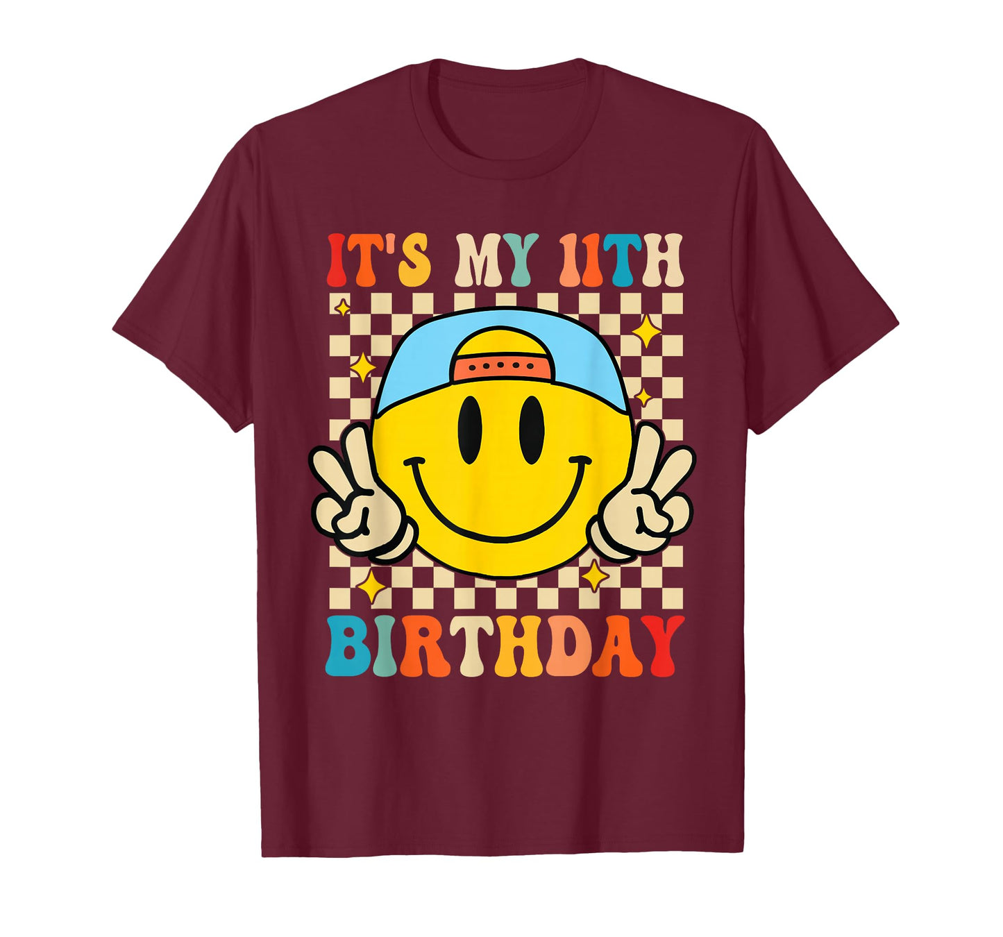 Its My 11th Birthday Smile face 11 Years Old Boys Girls T-Shirt