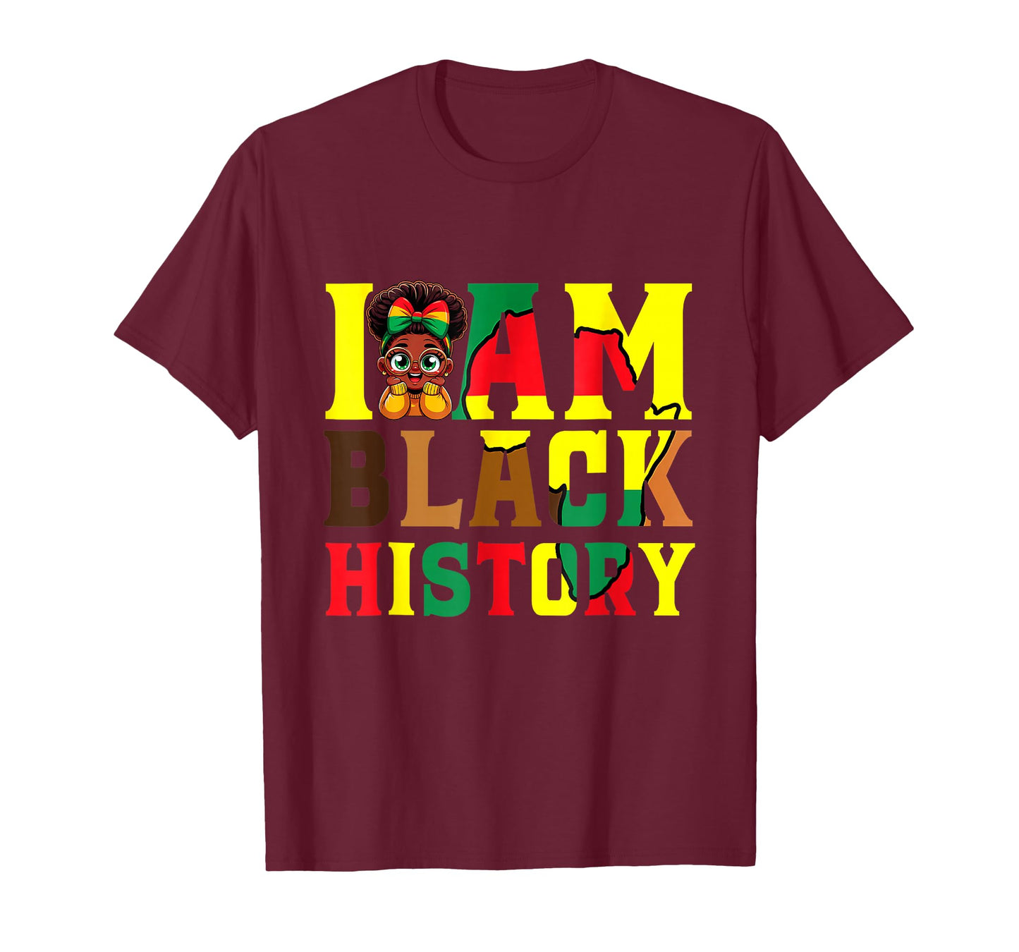 I Am Black History Month African American for Girls Kids T-Shirt