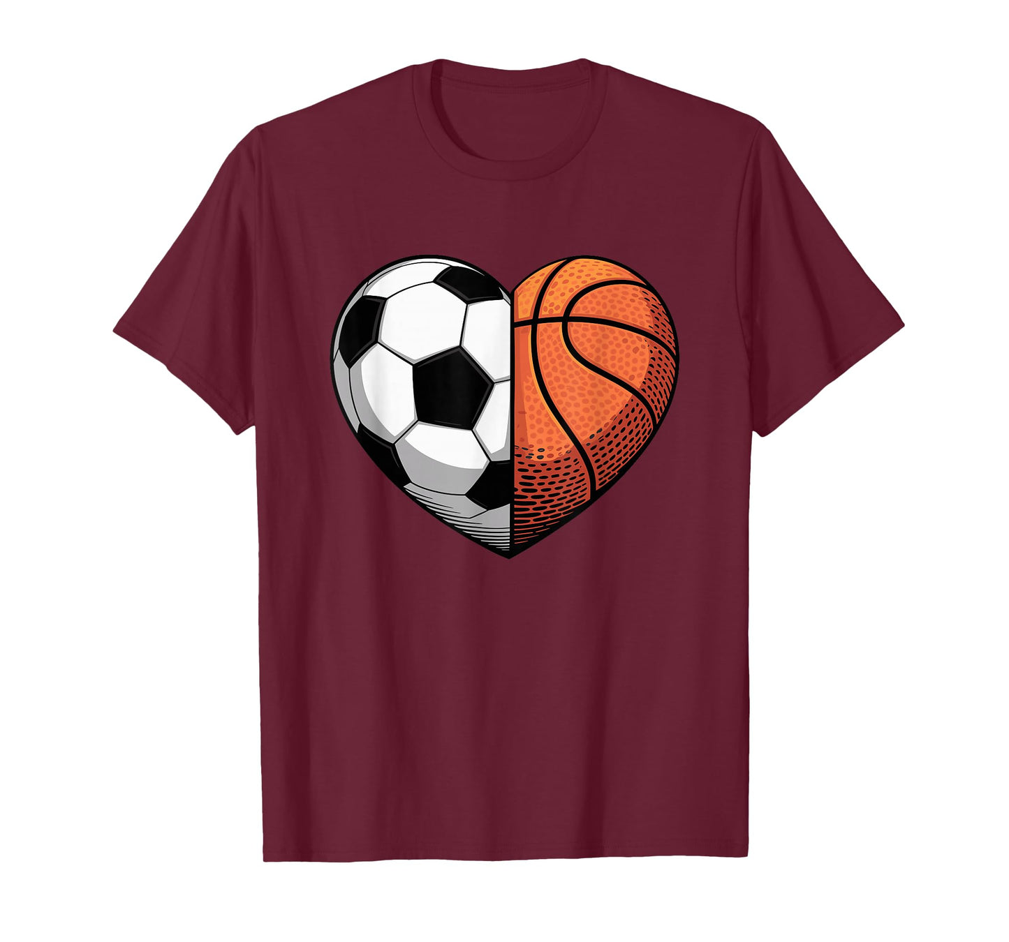 Soccer and Basketball Heart Sports T-Shirt