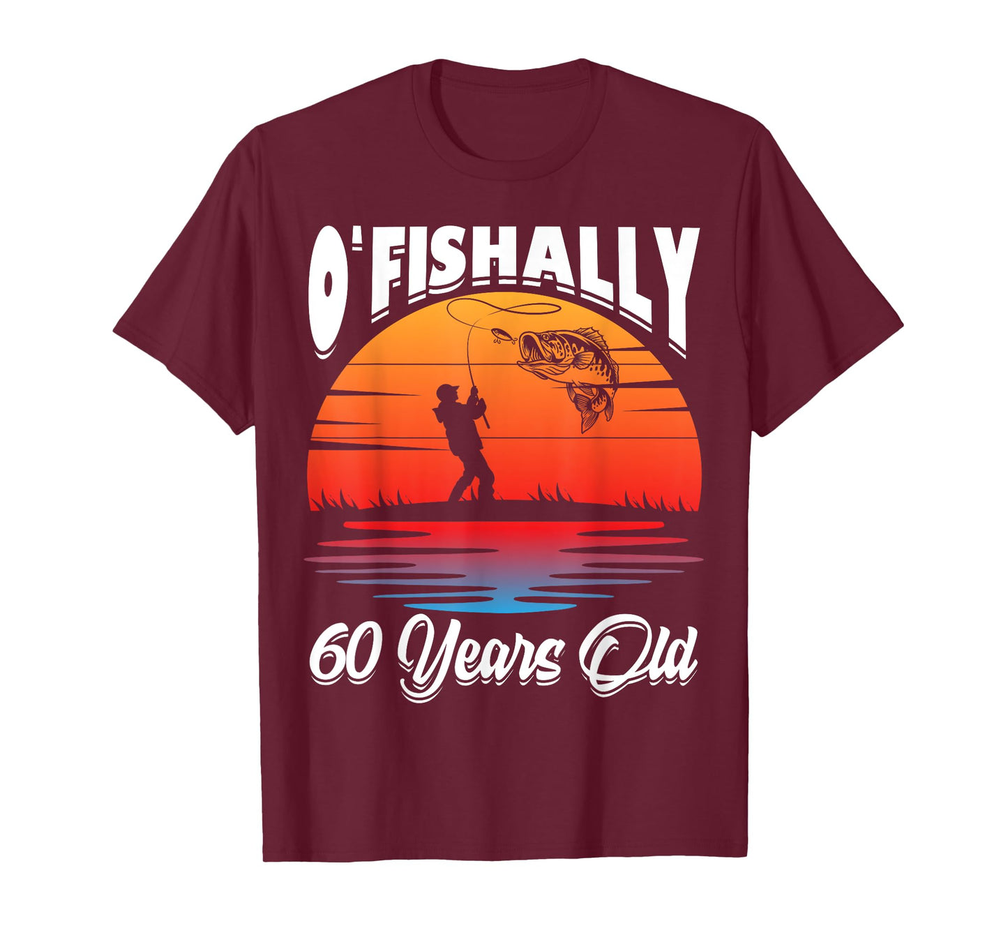 Ofishally 60 Years Old Fisherman 60th Birthday Party Fishing T-Shirt