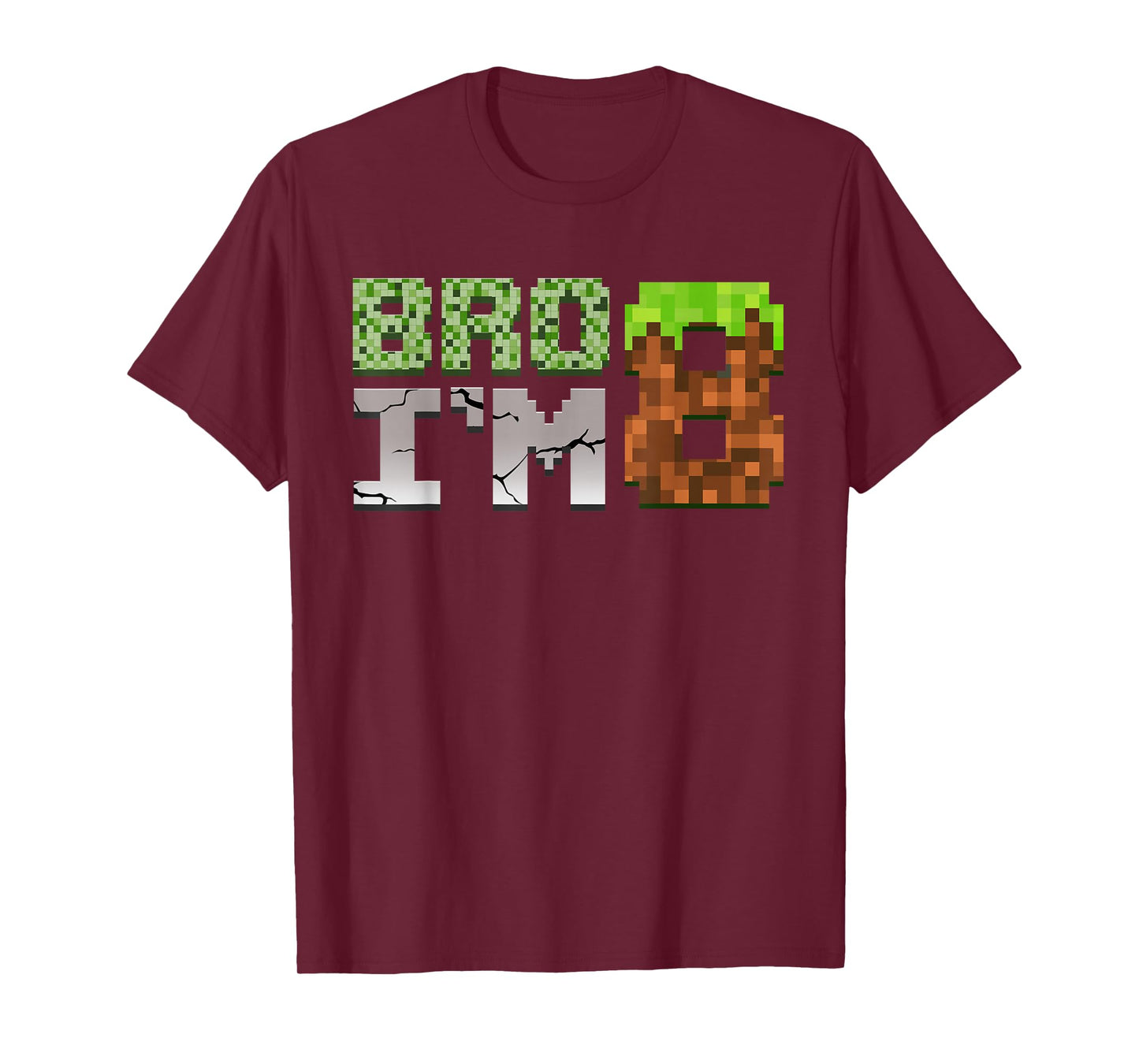 Birthday Boy 8th Birthday I'm 8 Year Old Pixel Number Gamer T-Shirt