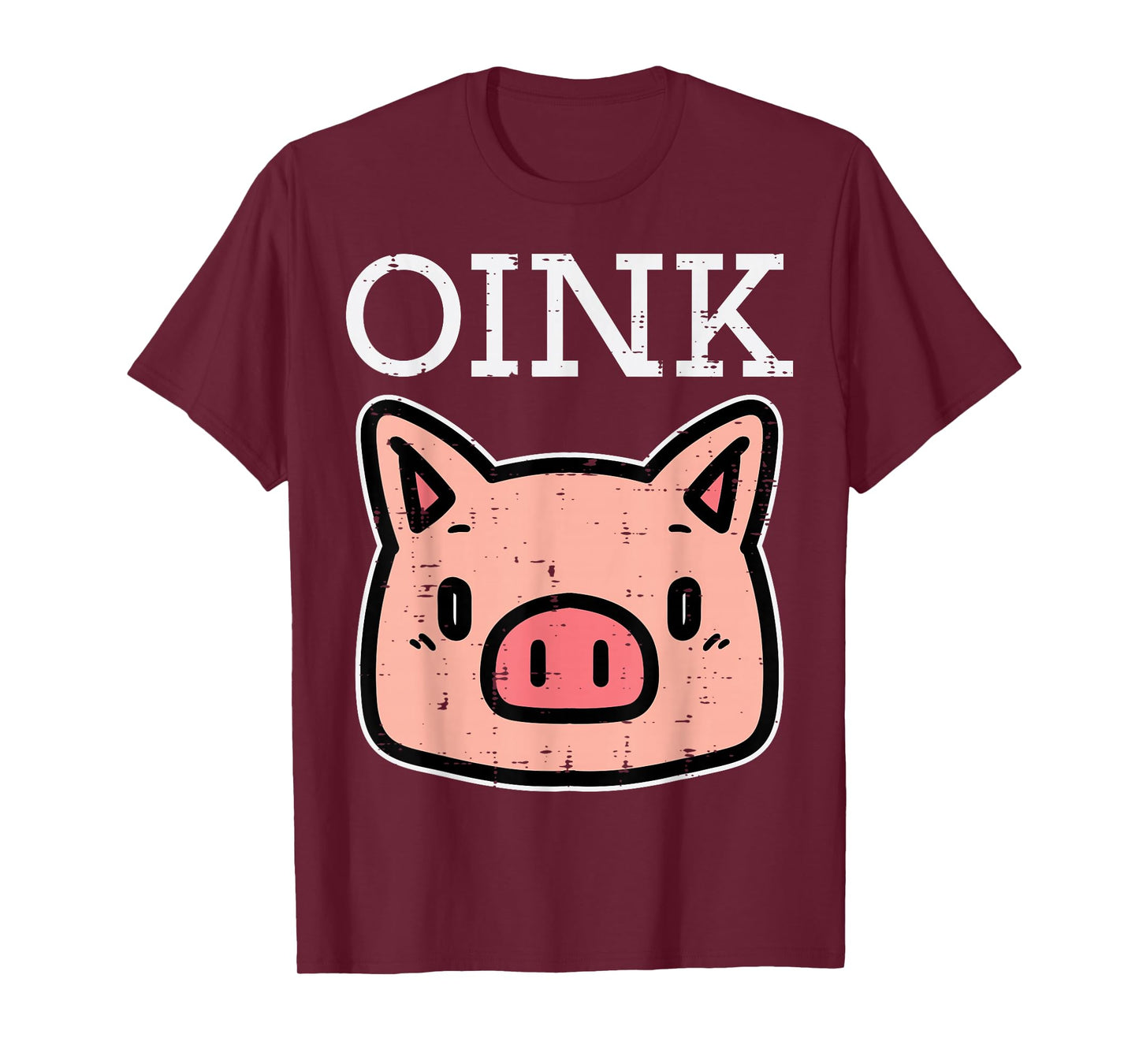Oink Pig Face Cute Hog Head Girls Boys Kids Toddler Women T-Shirt