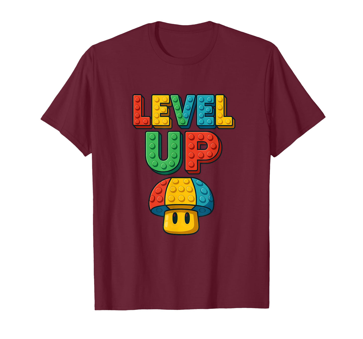 LEVEL UP Block Lettering PowerUp Gamer T-Shirt