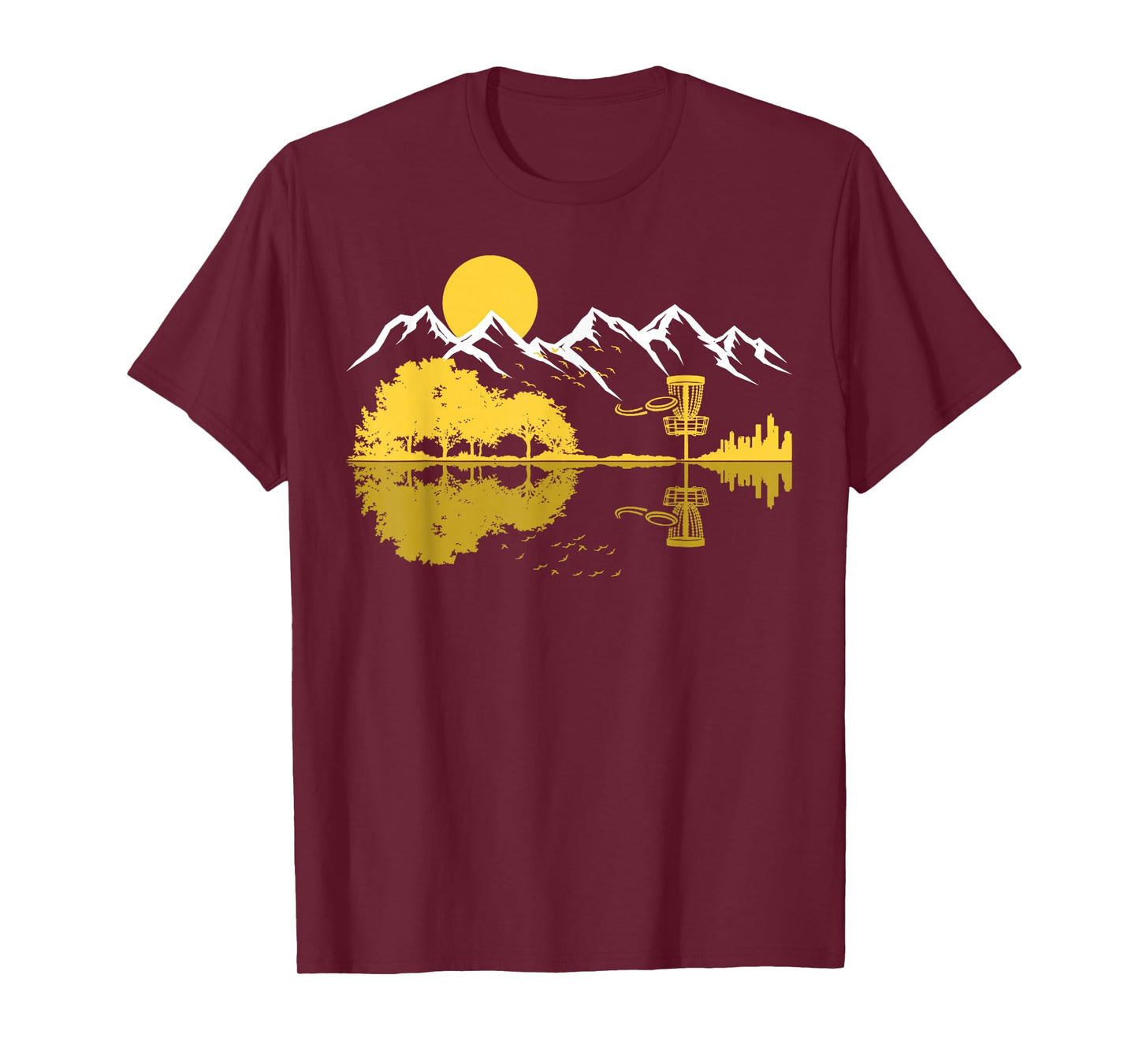 Guitar Lake Mountain Reflections Shadow Love Guitar Musician T-Shirt